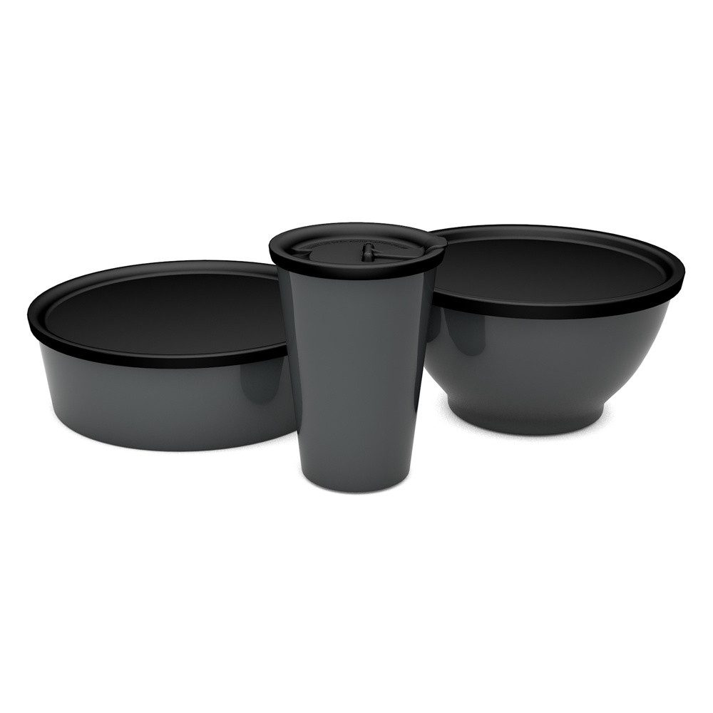 Ornamin Lunchbox Bestseller-Set, Food & Coffee 2GO-Set l Becher 400 ml l Schalen 800 + 1100 ml