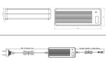 Poppstar Schaltnetzteil (6V - 12V bei 5A) (13,5V 15V bei 3,8A) (16 V bei 3,5A) Universal-Netzteil (mit 8 Adaptersteckern und LED, Kabellänge 2,5m)