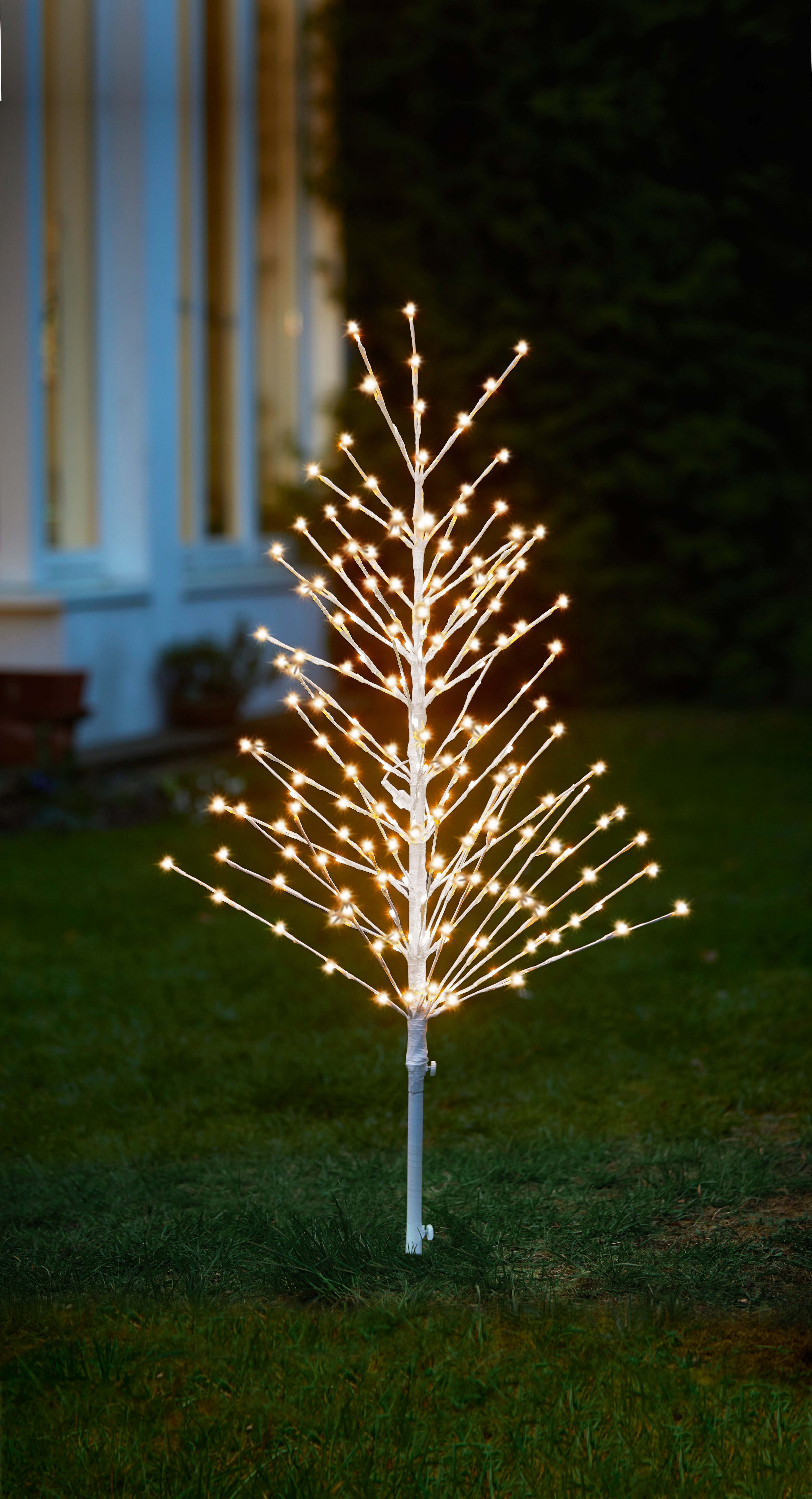 Northpoint Dekobaum LED Lichtbaum Weiß für Weihnachten, 200 warmweiße LEDs, 120cm hoch