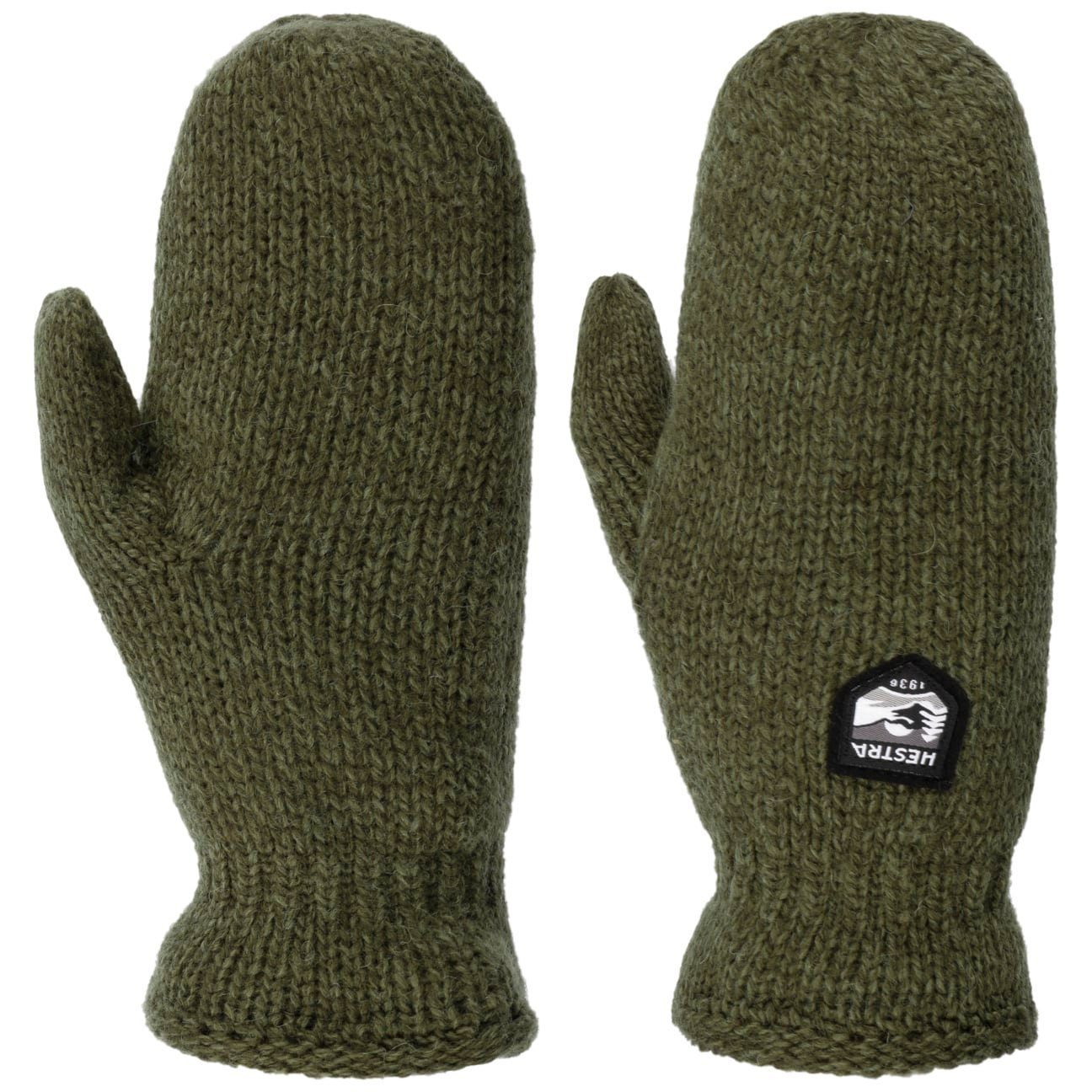 Hestra Strickhandschuhe Handschuhe mit Futter oliv | Strickhandschuhe