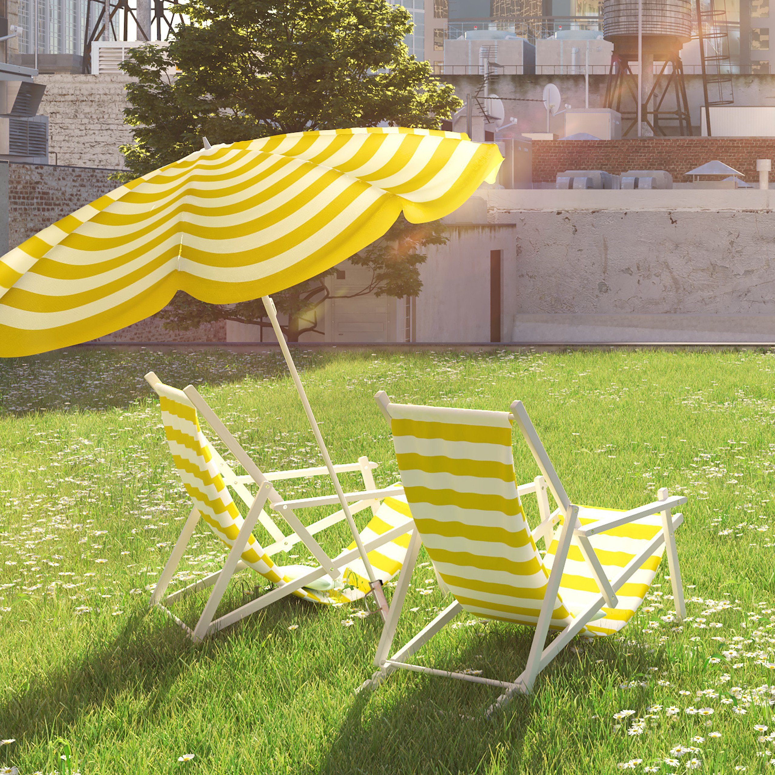 relaxdays Schirmhalter Rasendorn für Sonnenschirm