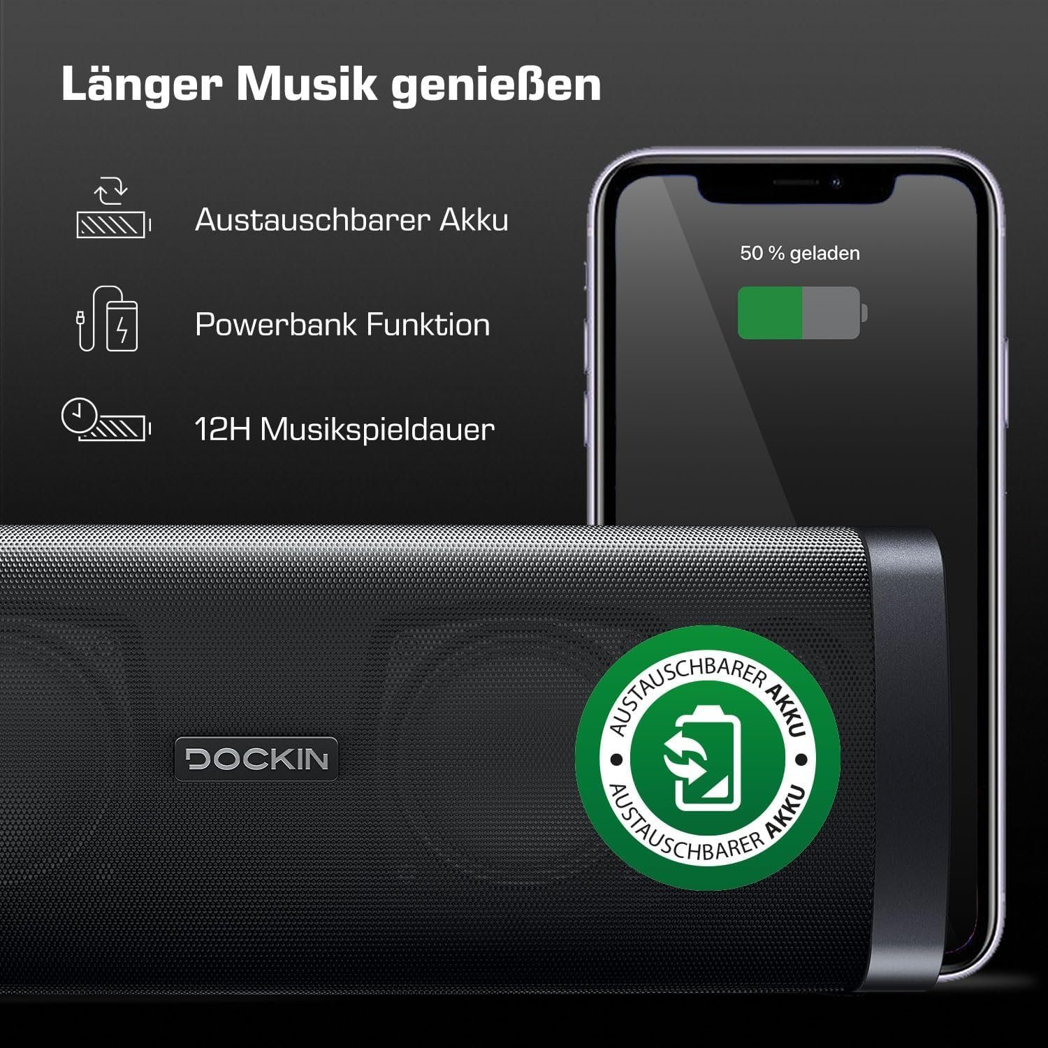Dockin D FINE EVO Bluetooth-Lautsprecher (NFC, 50 W)