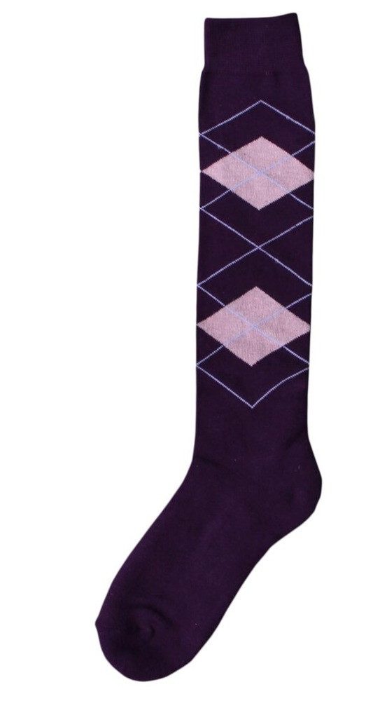 Excellent Reitstrümpfe Excellent Kniestrumpf RE kariert lila/rosa 43-46