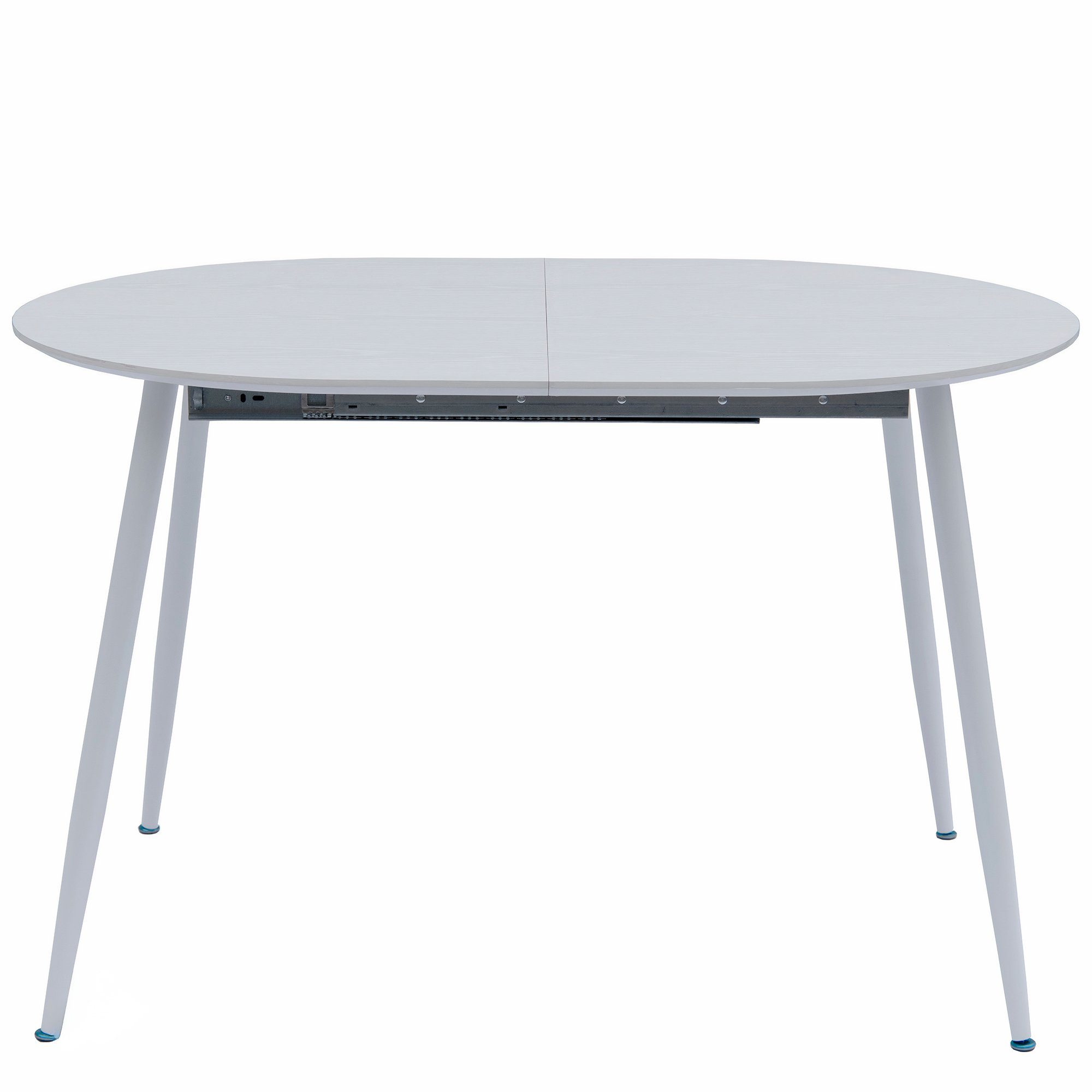 4-10Pers. TRISENS Esstisch Ovaler Tisch Esstisch Rodrigo, Weiß Optik ausziehbar 120-150-180x80cm Holz