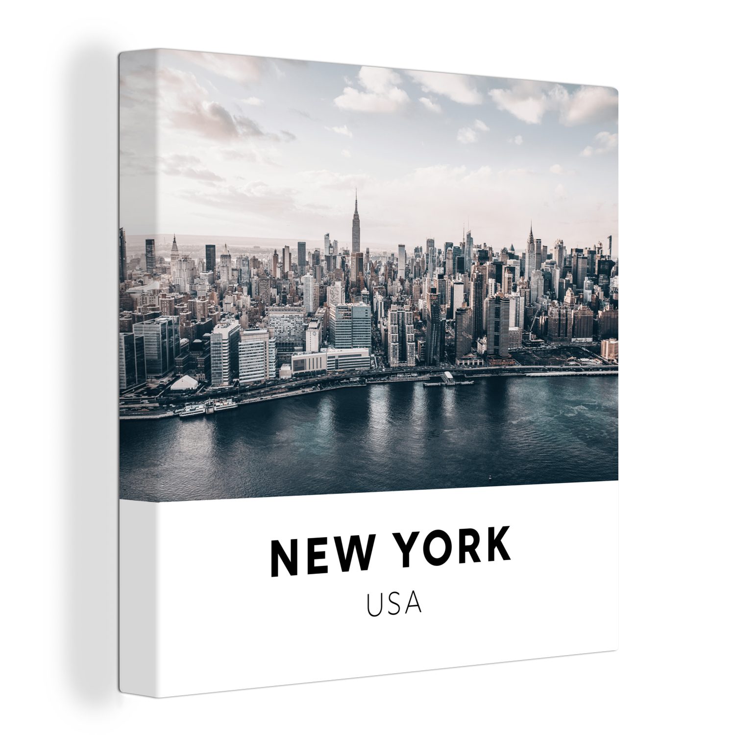 OneMillionCanvasses® Leinwandbild New York - Vereinigte Staaten - Häuser, (1 St), Leinwand Bilder für Wohnzimmer Schlafzimmer