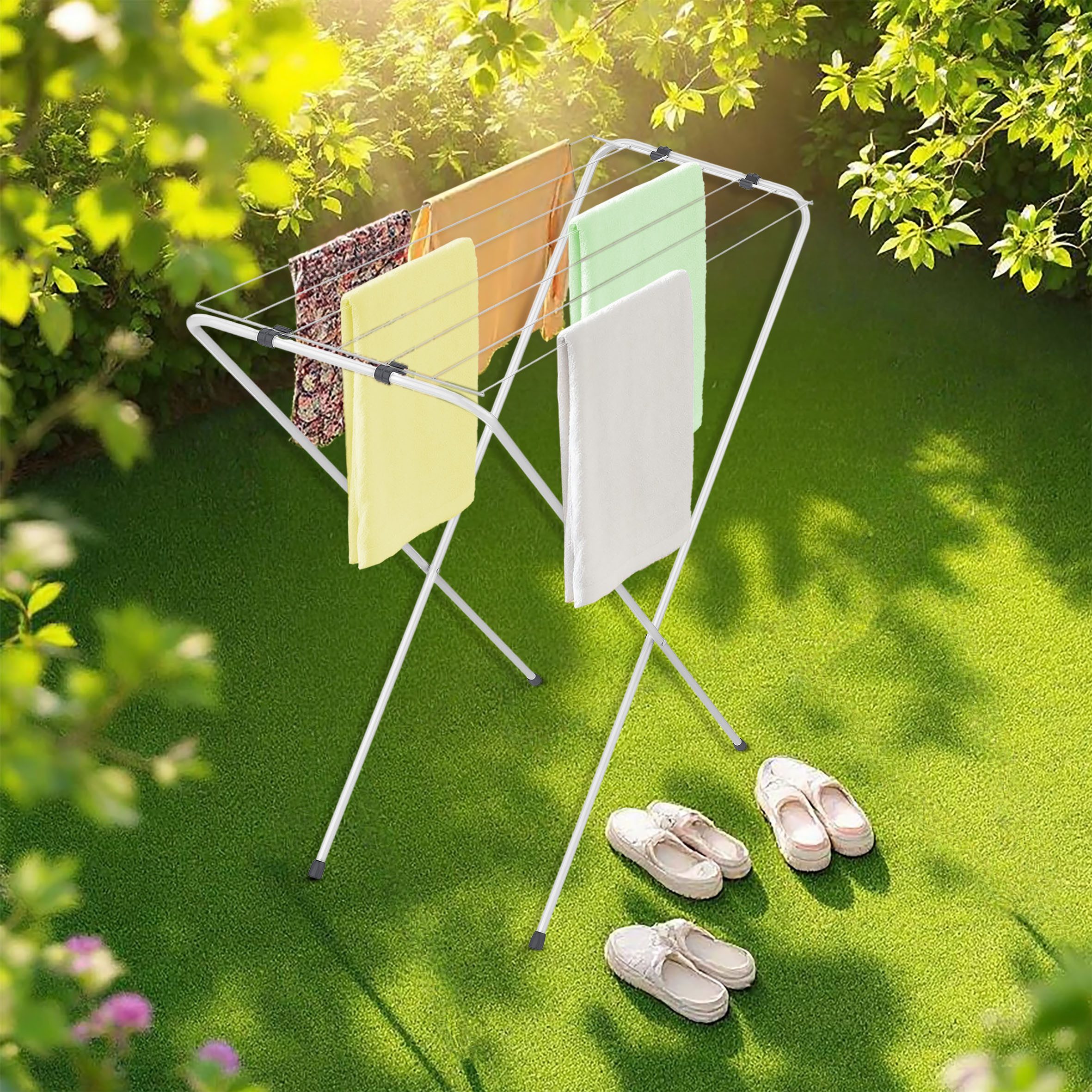 Spetebo Wäscheständer Wäscheständer klein klappbar 6 m Trockenlänge - 88 x 83 cm, zusammenklappbar – Bild 5 von 5