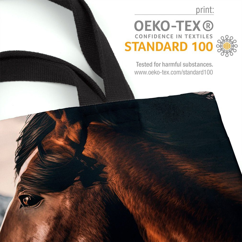 VOID Henkeltasche (1-tlg), Wildpferd Berge Landschaft Pferd Reiten Natur Tiere Stall Weide Galop