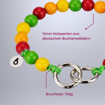 beadstars Schlüsselanhänger Mini-Schlüsselanhänger Fruit Garden, Schlüsselkette, Holzperle, Paracord