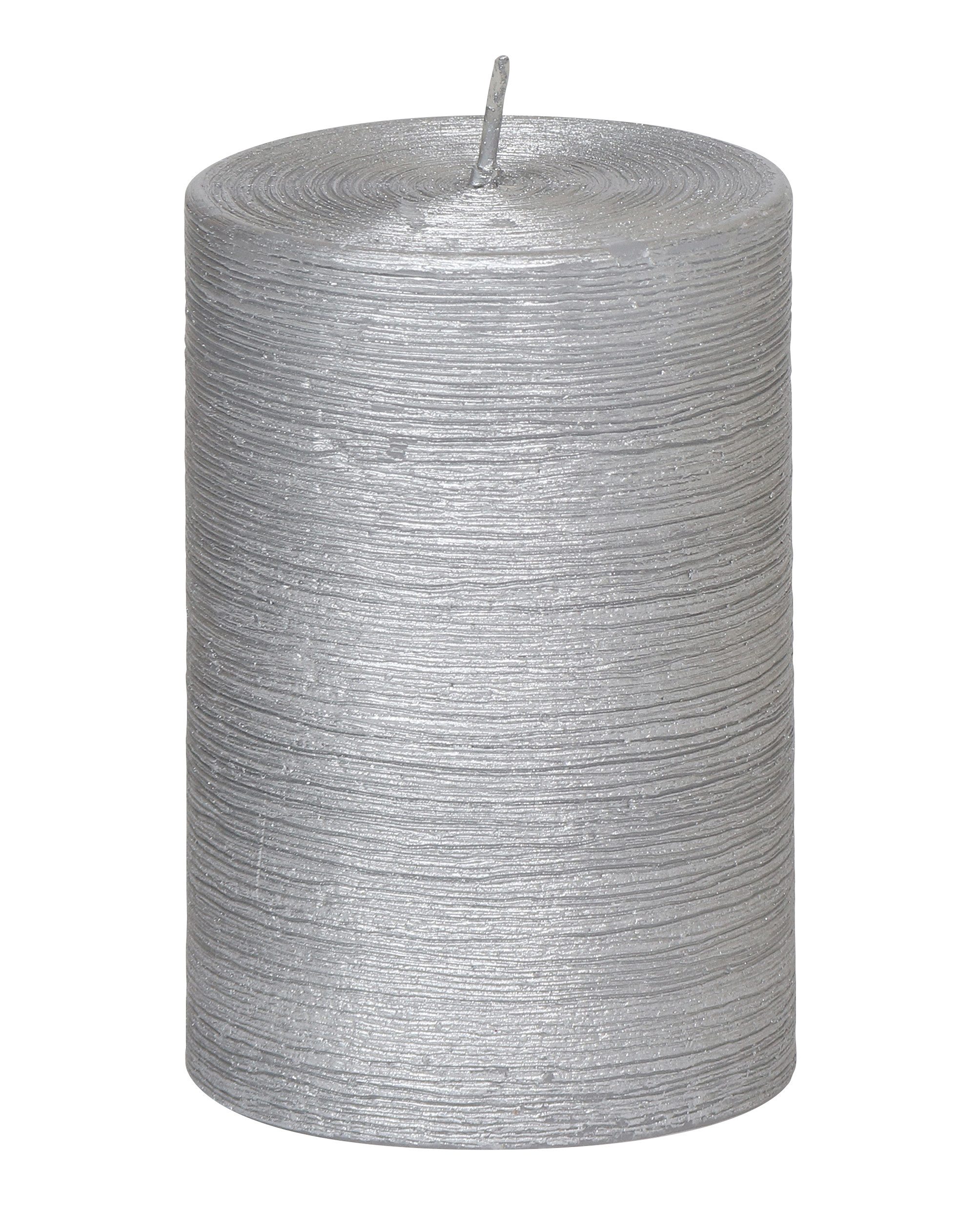 Steinhart Kerzen Adventskerze Stumpenkerze "Glory" Silber 100/68 mm günstig online kaufen