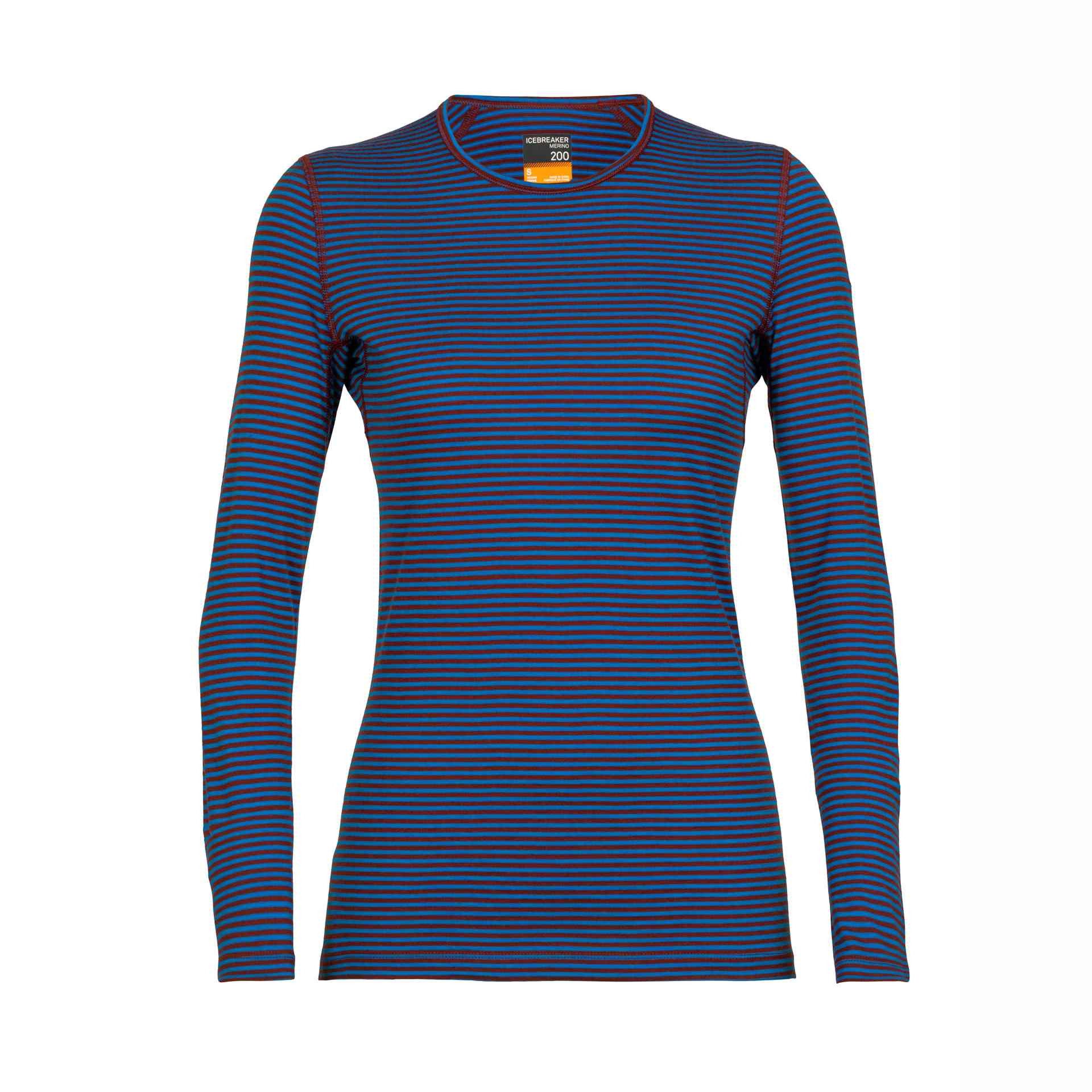 Icebreaker Langarmshirt Unterwäsche 200 Oasis LS Crewe - Merinowolle, enganliegend