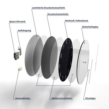 DEQORI Wanduhr 'Gerahmte Kreidetafel' (Glas Glasuhr modern Wand Uhr Design Küchenuhr)