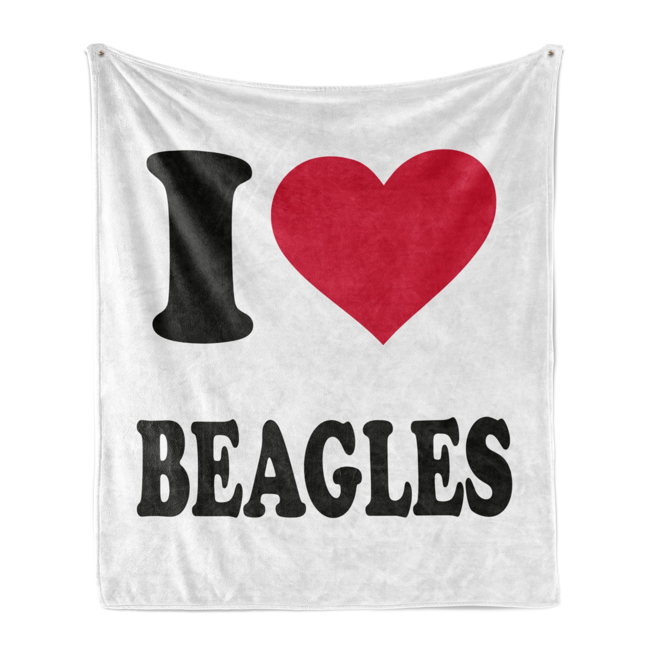 Wohndecke Gemütlicher Plüsch für den Innen- und Außenbereich, Abakuhaus, Beagle I Love Beagles-Beschriftung