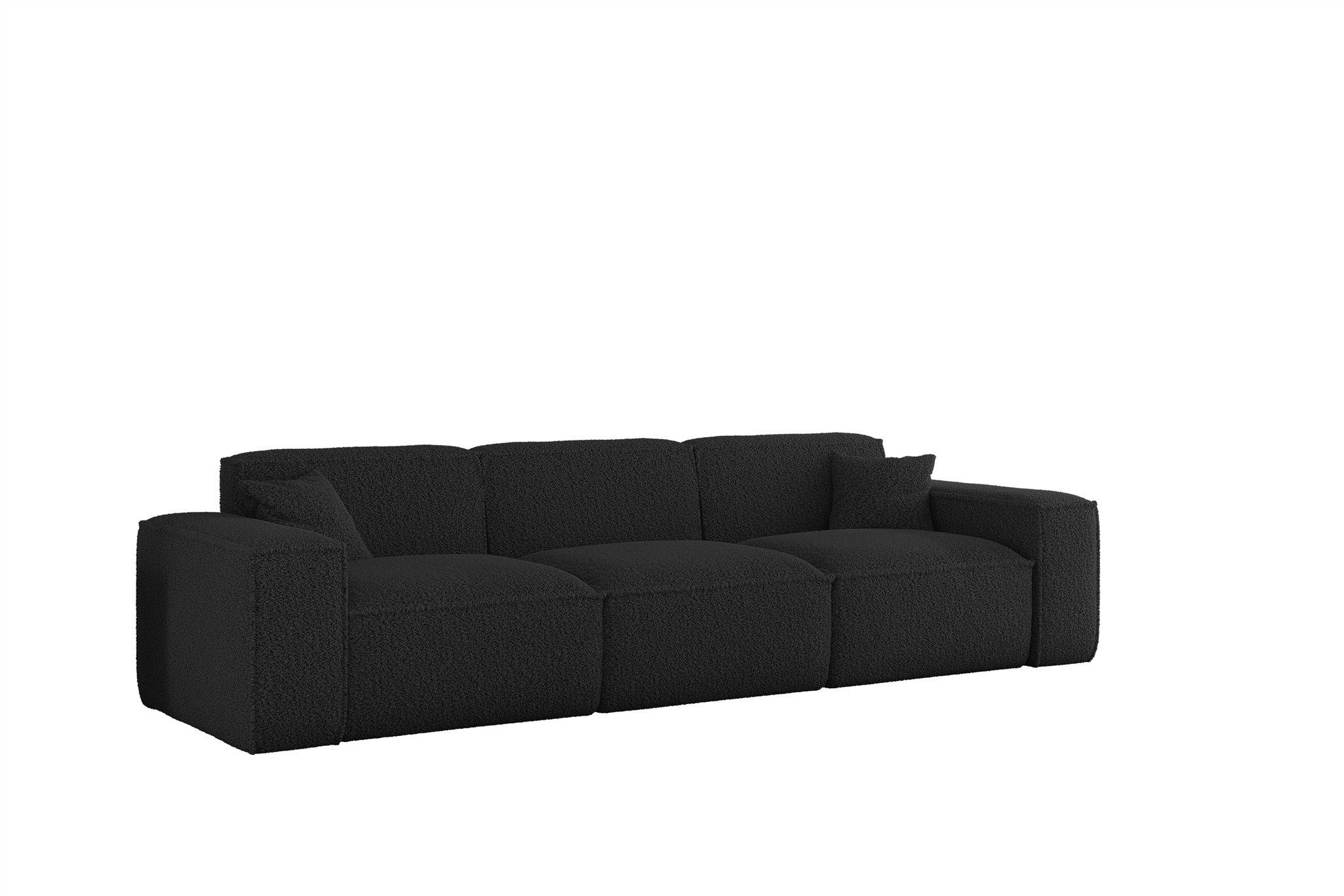 Fun Möbel 3-Sitzer Sofa Designersofa CELES PREMIUM in Stoff Sven, Rundumbezug, 2 x Zierkissen