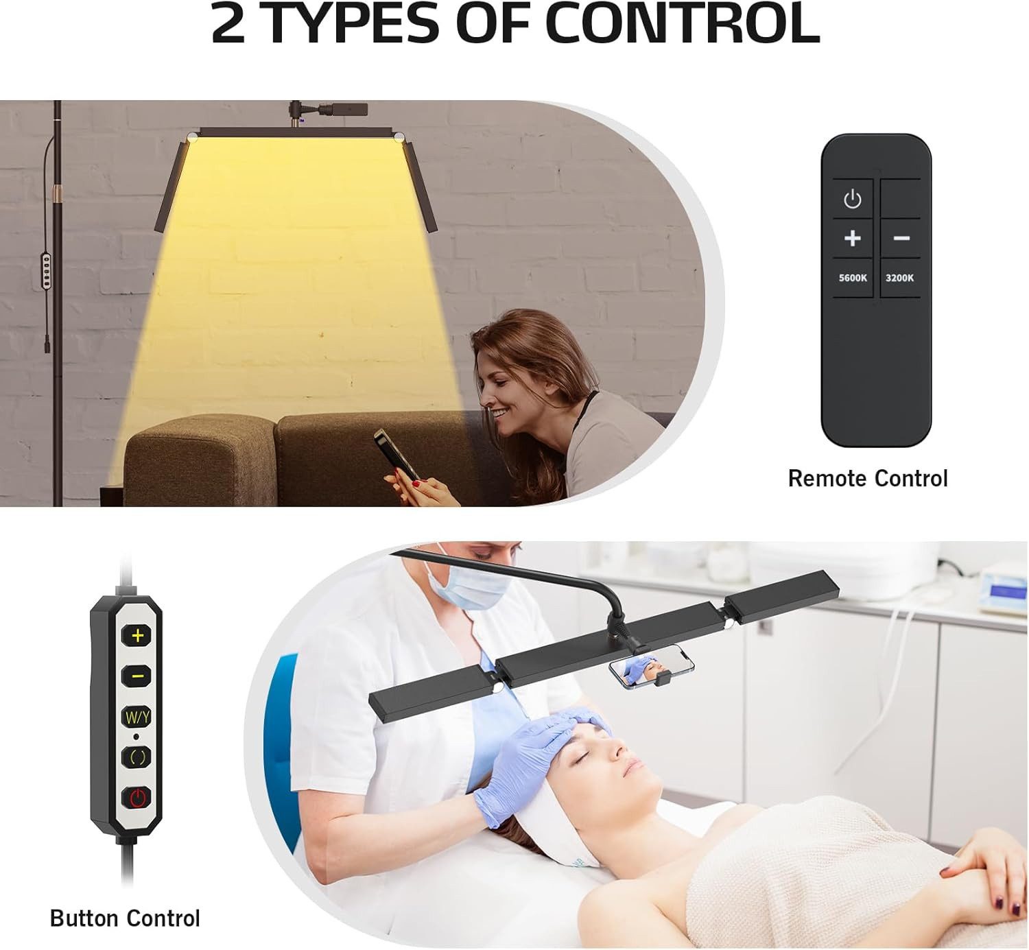 Andoer LED Stehlampe LED Stehlampe Stehlampe Andoer HD-M9X 40W Boden-LED-Videoleuchte, LED fest integriert, LED fest integriert, für Schönheitssalon, Make-up, L – Bild 5 von 5