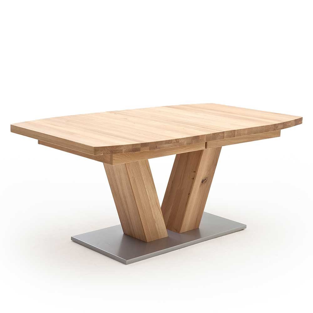 ausziehbar Massivholz, Tischplatte Bootsform, Esstisch mit aus in Pharao24 Farog,