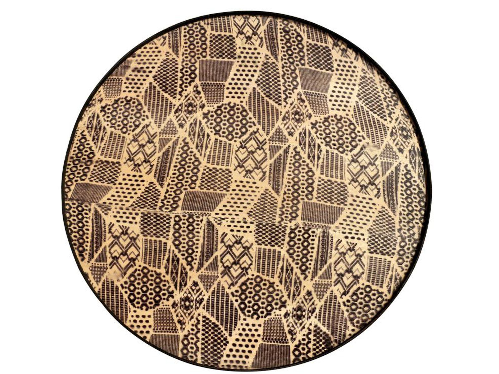 loft24 Cheveron, geometrischem Form runde Muster, Metallgestell, Beistelltisch Couchtisch mit