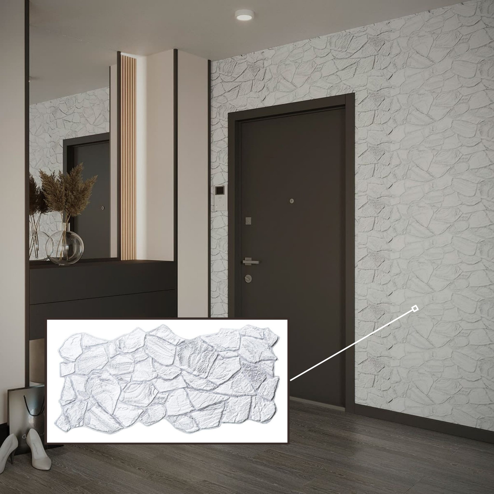 STM Company 3D Wandpaneel 3D-Wandpaneele PVC, Stein Optik, 1-20 Platten - 0.5-10 m², (10-tlg) Für Wohnzimmer, Küche & Bad, Einfache DIY-Montage