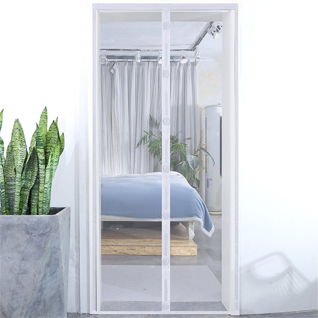 Installation ohne Insektenschutz-Tür Bohren YOOdy~ Weiß Fliegengitter Einfache Tür Insektenschutz