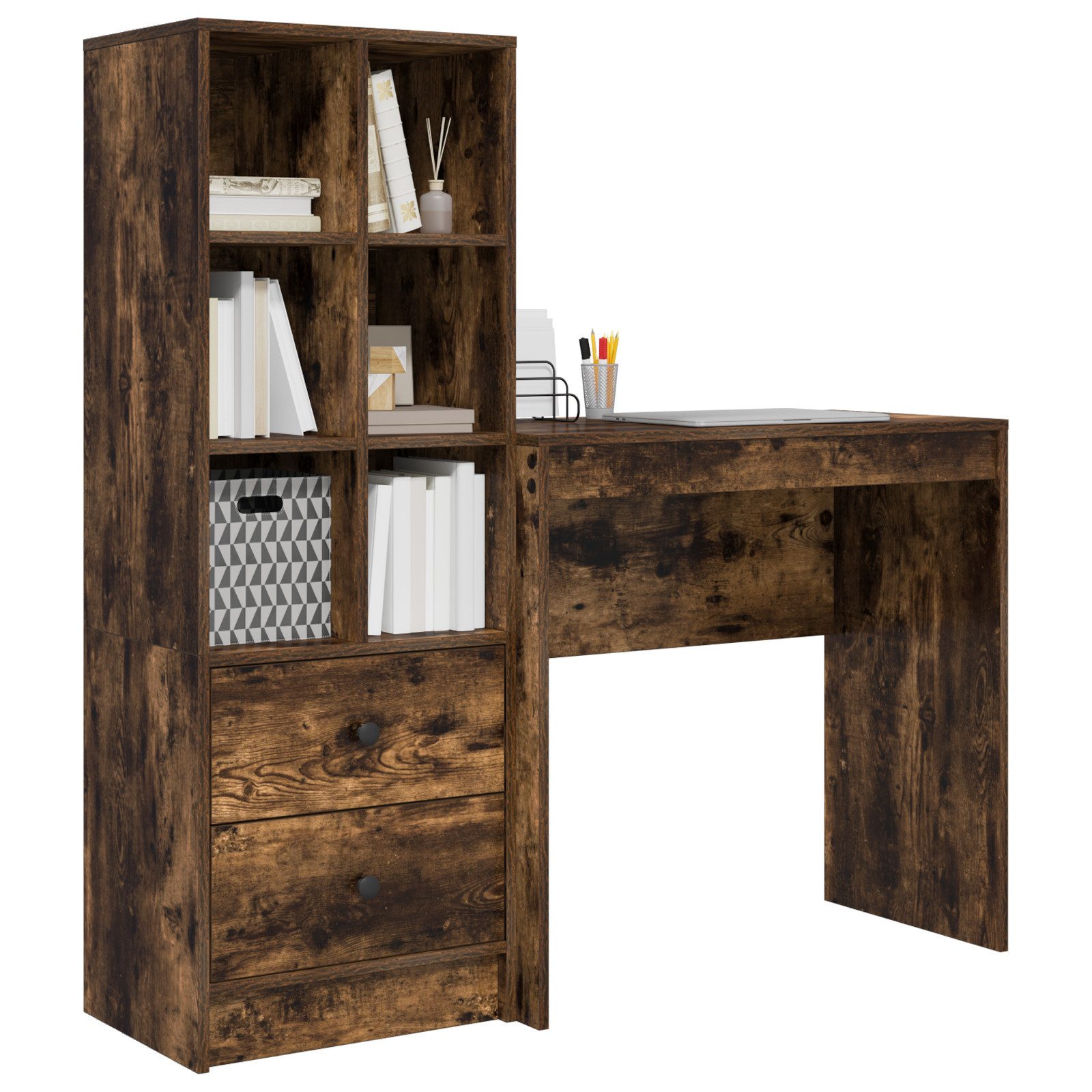 vidaXL Sideboard Schreibtisch mit Stauraum Geräuchert-Eiche günstig online kaufen