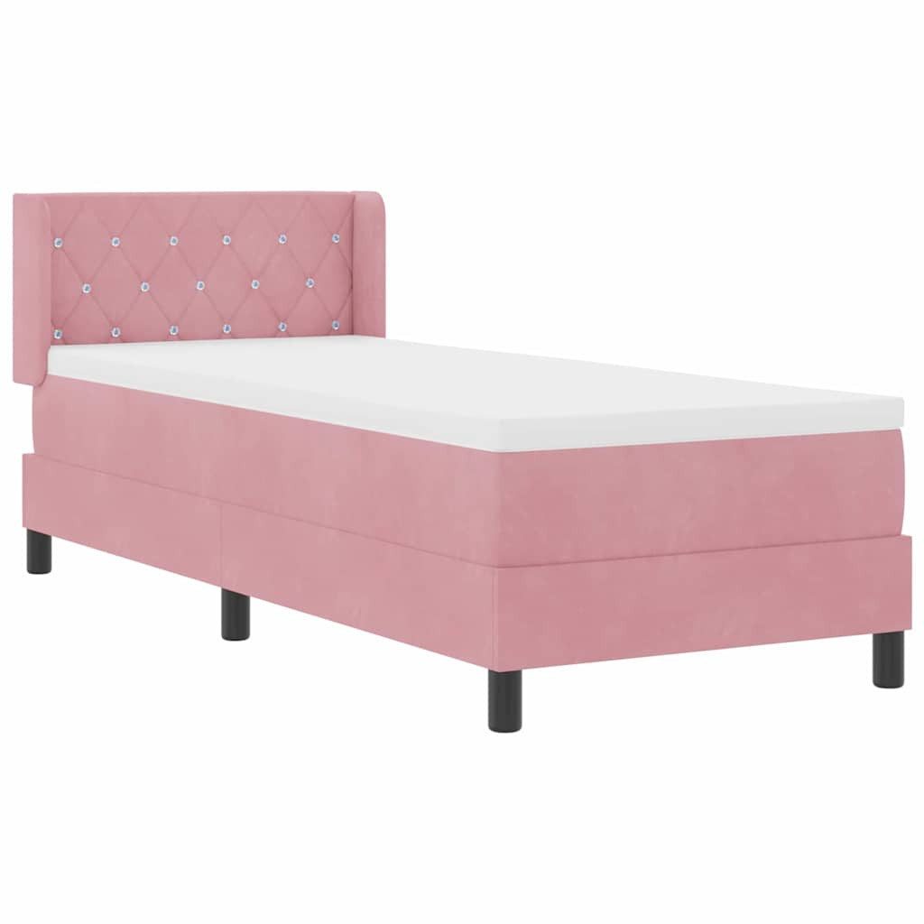 vidaXL Bett Boxspringbett mit Matratze Rosa 200 x 80 cm Polyester (1-tlg)