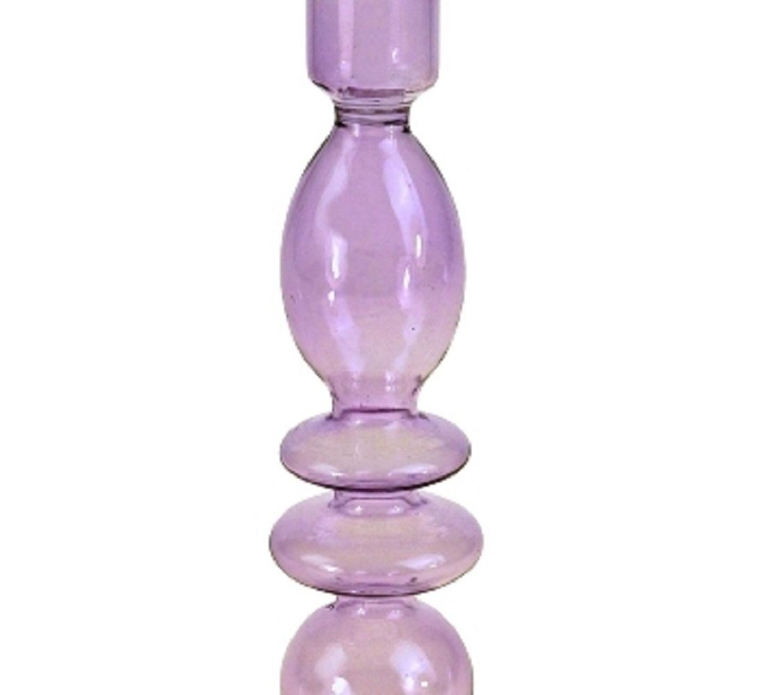Werner Voß Windlicht Bubble Kerzen 19 cm Deko Tisch Kerze Glas modern lila Ständer Leuchter