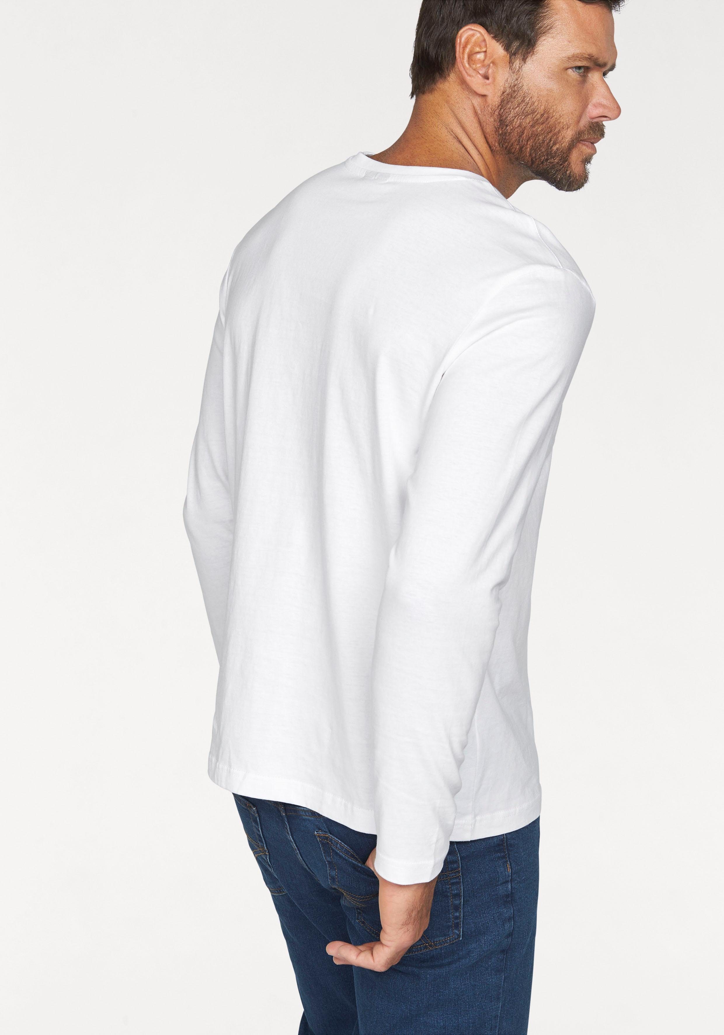 Man's World Langarmshirt neue Farbe ! (3er-Pack) Langarm, unifarben, aus Baumwolle, im 3er-Pack