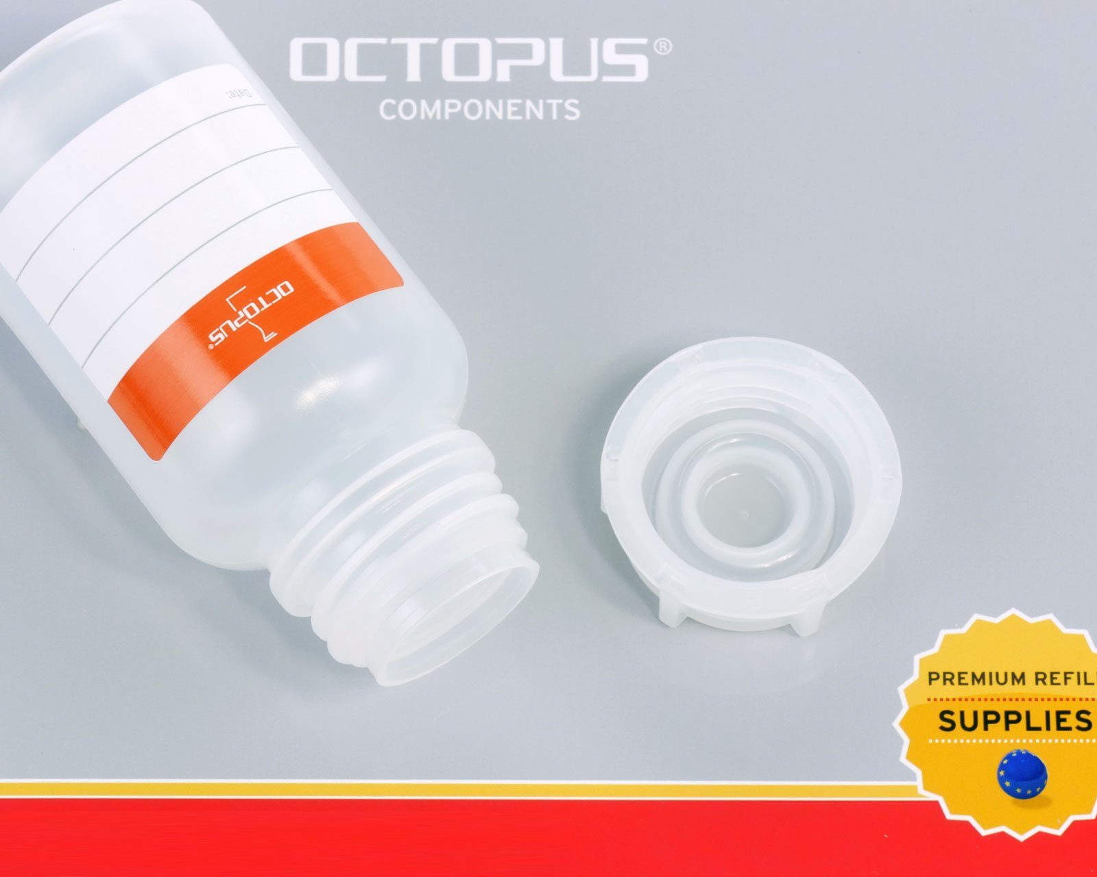 OCTOPUS Kanister naturfarben, 32 Deckel, St) 3x mit rund, G ml (3 Weithalsflasche 100