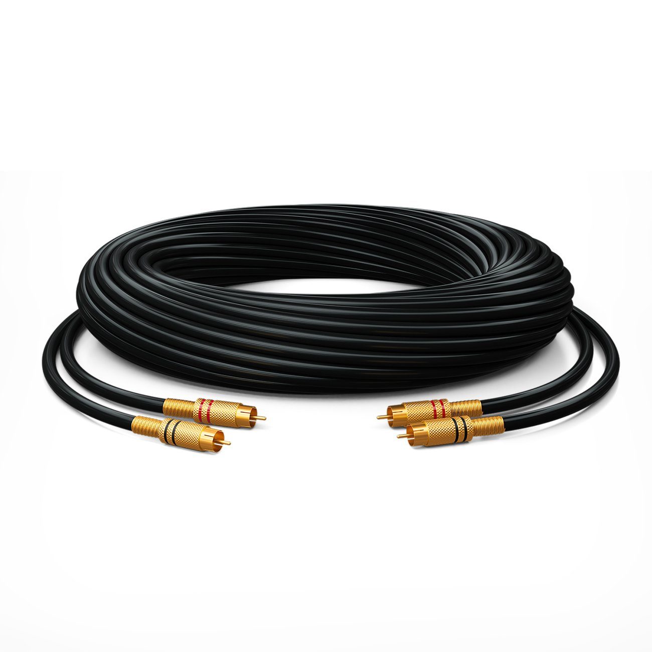 deleyCON deleyCON 5m Audio Cinch Kabel 2x Cinch Stecker auf 2x Stecker HiFi Audio- & Video-Kabel – Bild 4 von 5