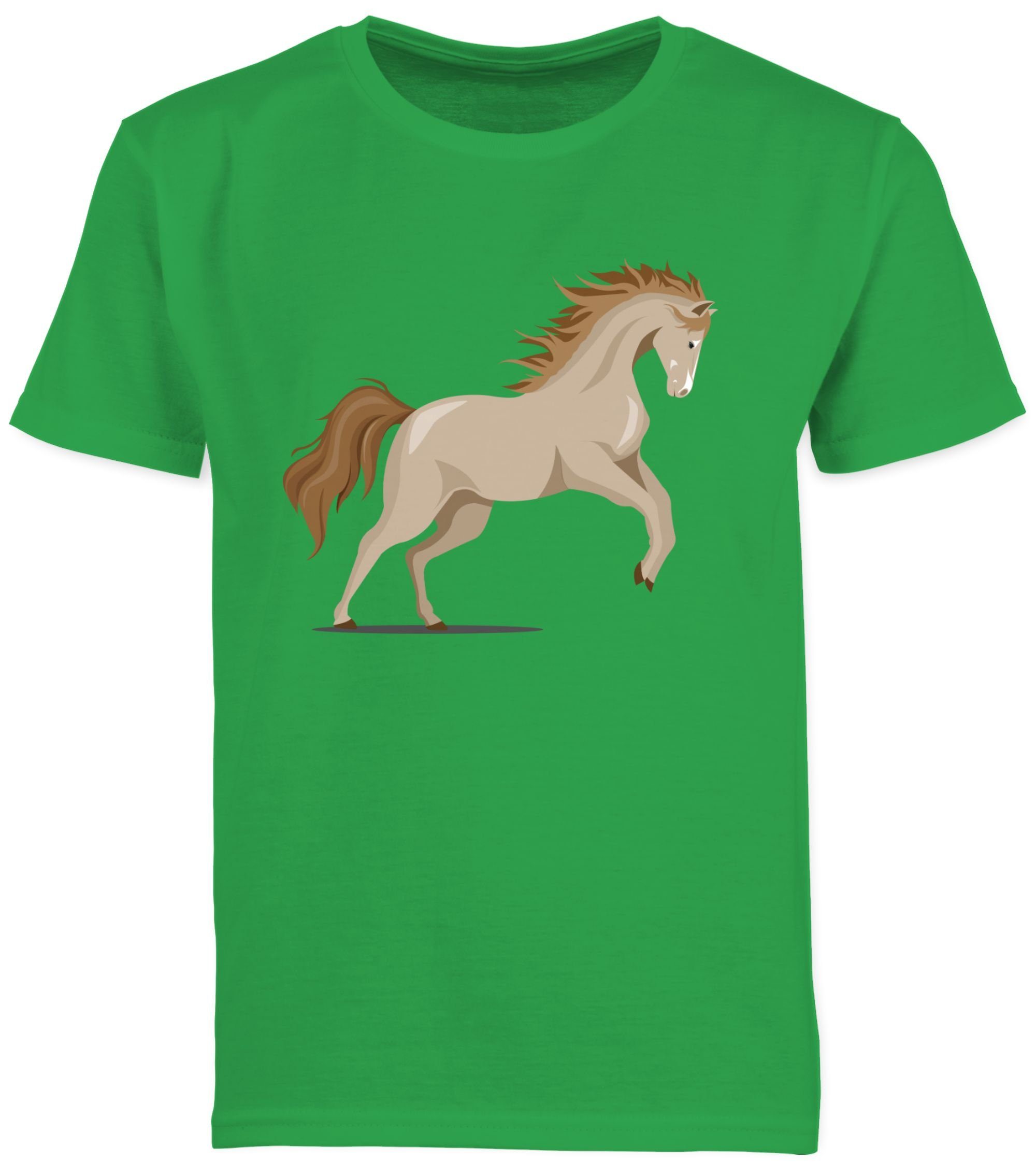 Steigend T-Shirt 2 Pferd Pferd Shirtracer Grün