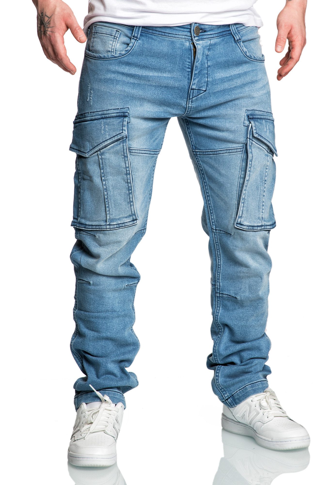 Amaci&Sons Cargojeans LINNDALE Sweathose im Denim günstig online kaufen