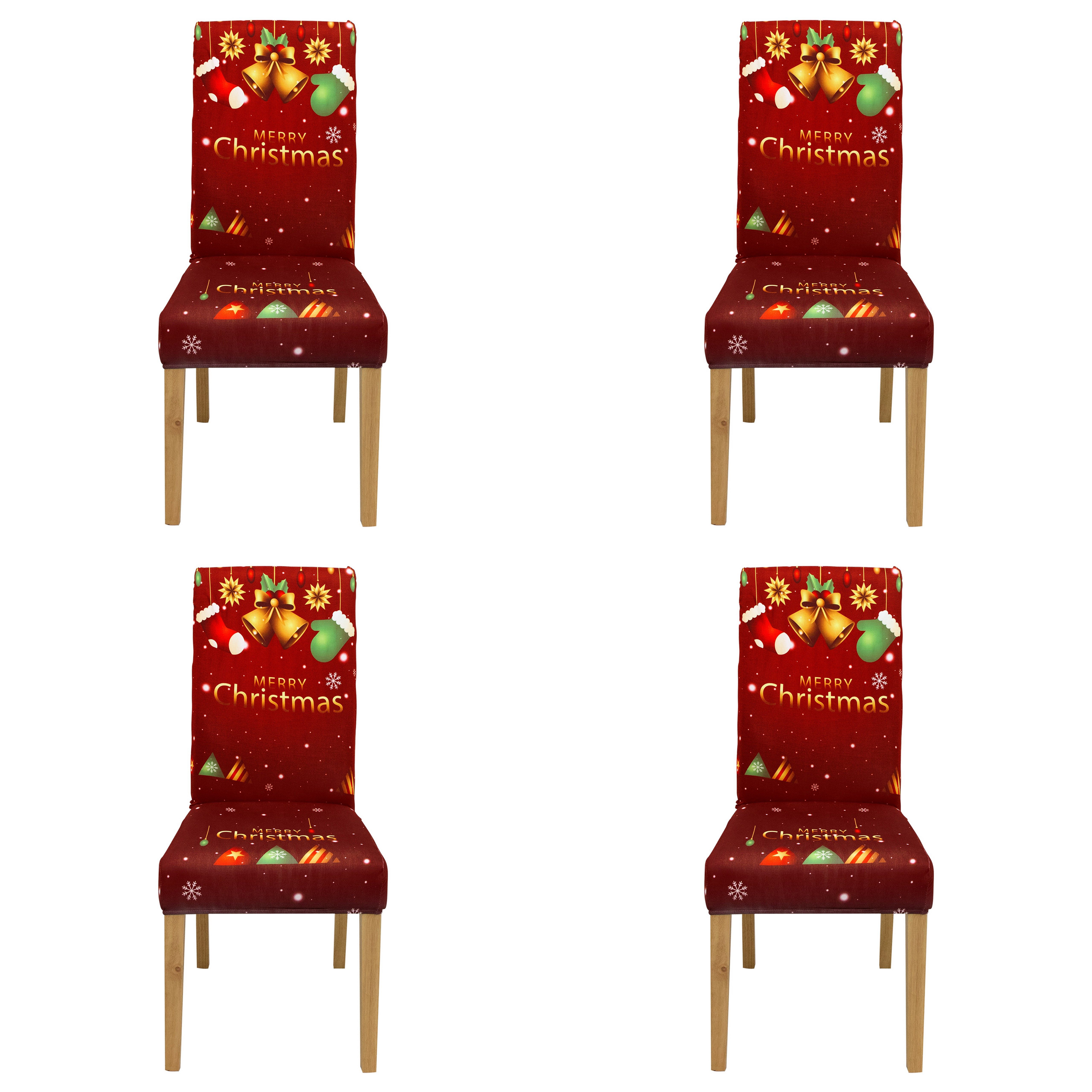 Qelus Stuhlhusse Stuhlhusse Stretch Stuhlhussen Weihnachtsmann Druck 2er/4e günstig online kaufen