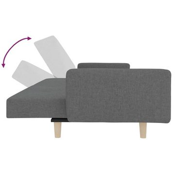 vidaXL Sofa Schlafsofa 2-Sitzer mit 2 Kissen Hellgrau Stoff