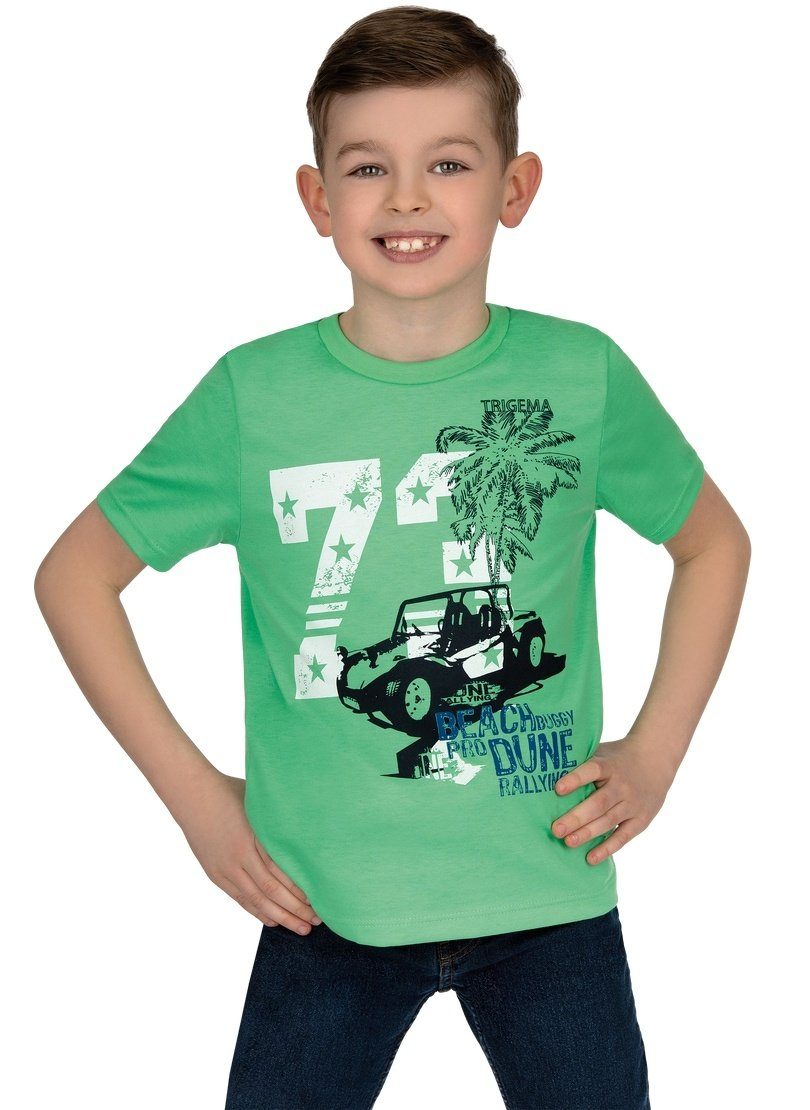 Trigema T-Shirt TRIGEMA T-Shirt mit jugendlichem Motiv für Jungen