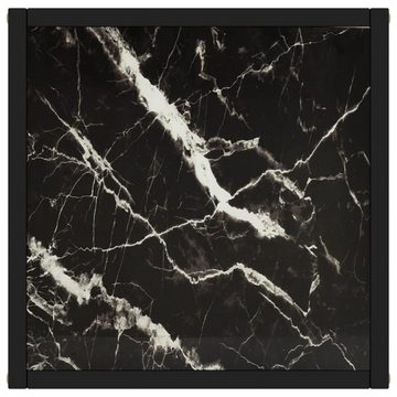 furnicato Couchtisch Schwarz mit Schwarzem Glas in Marmor-Optik 40x40x50