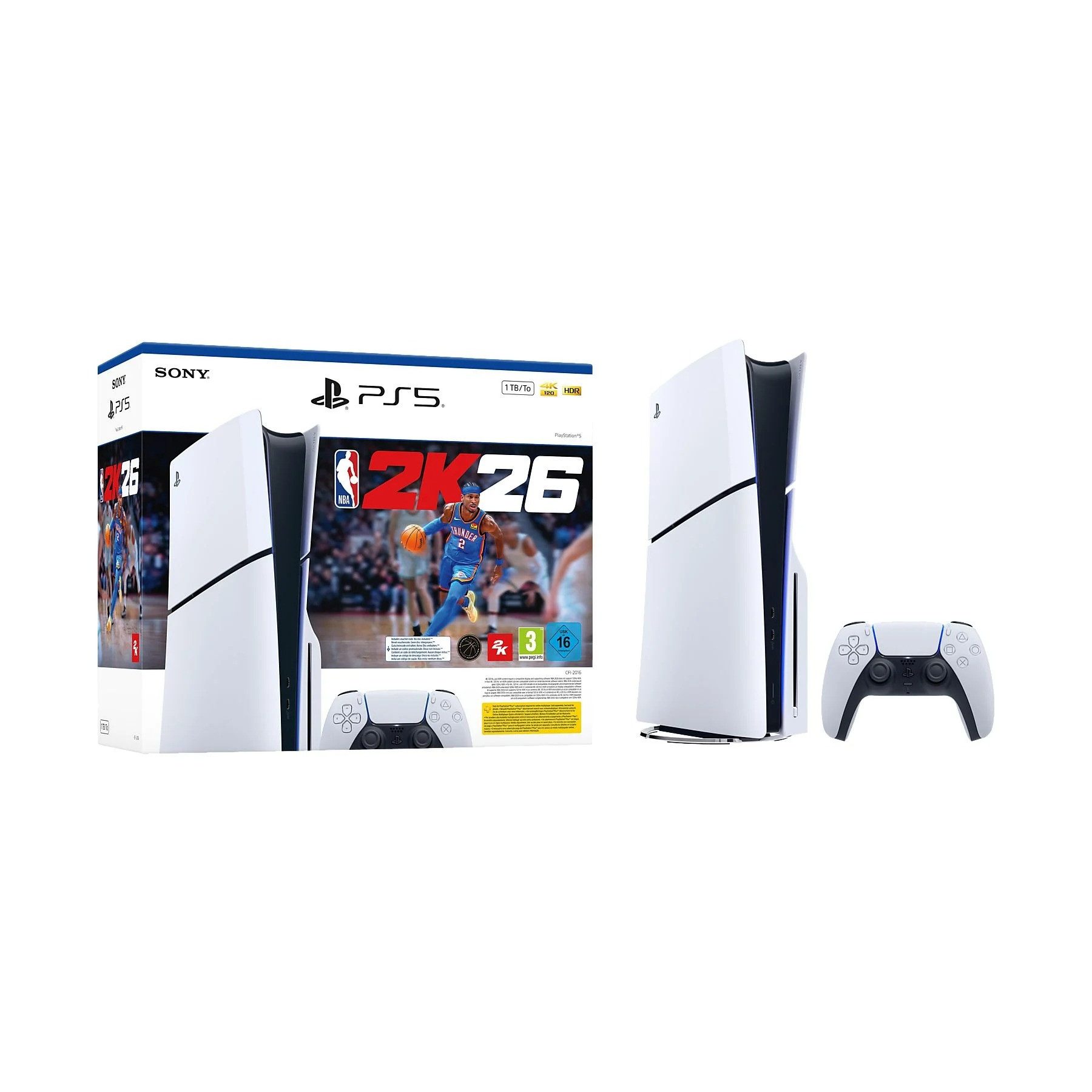 Playstation SONY PlayStation 5 Slim Disk Laufwerk + NBA 2K26 Digital Code, Bundle 1TB