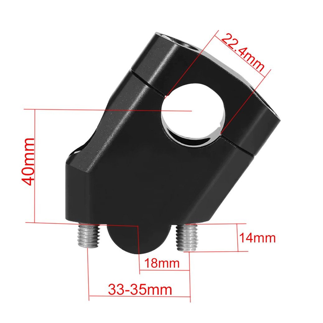 Tourtecs Lenkervorbau Lenkererhöhung # 40mm schwarz Aluminium für Lenker mit Ø 22mm 7/8"