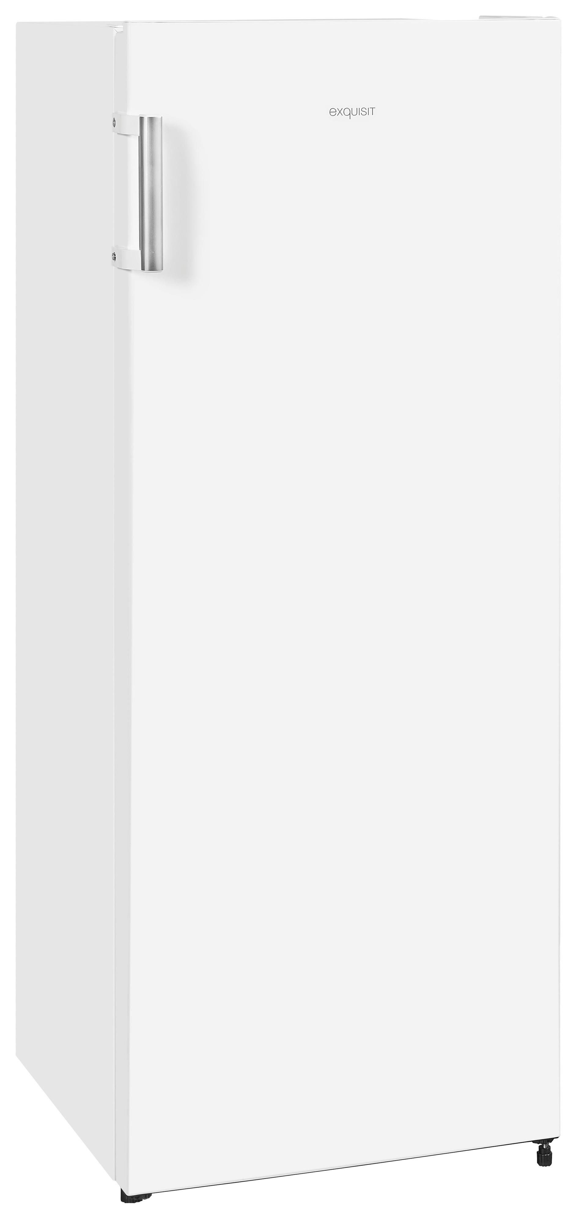 exquisit Gefrierschrank GS231-NF-H-010E weiss, 143,4 cm hoch, 56 cm breit, 4*-Gefrierschrank No Frost mit LED-Anzeige & praktischem Griff