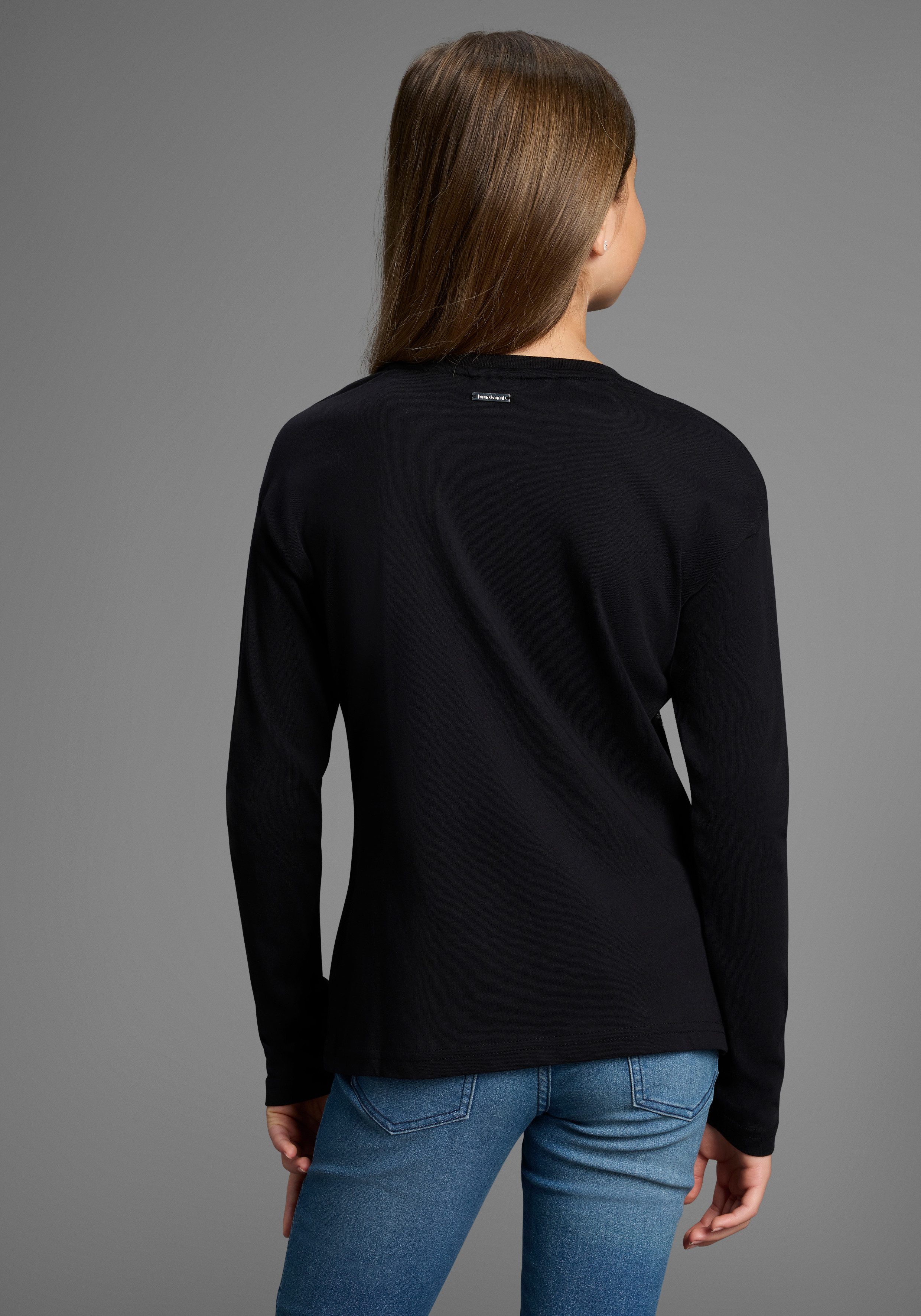 Bruno Banani Langarmshirt Shirt mit Paillettendetails für Mädchen Für TEENS, Langarmshirt mit Pailletten – Bild 2 von 5