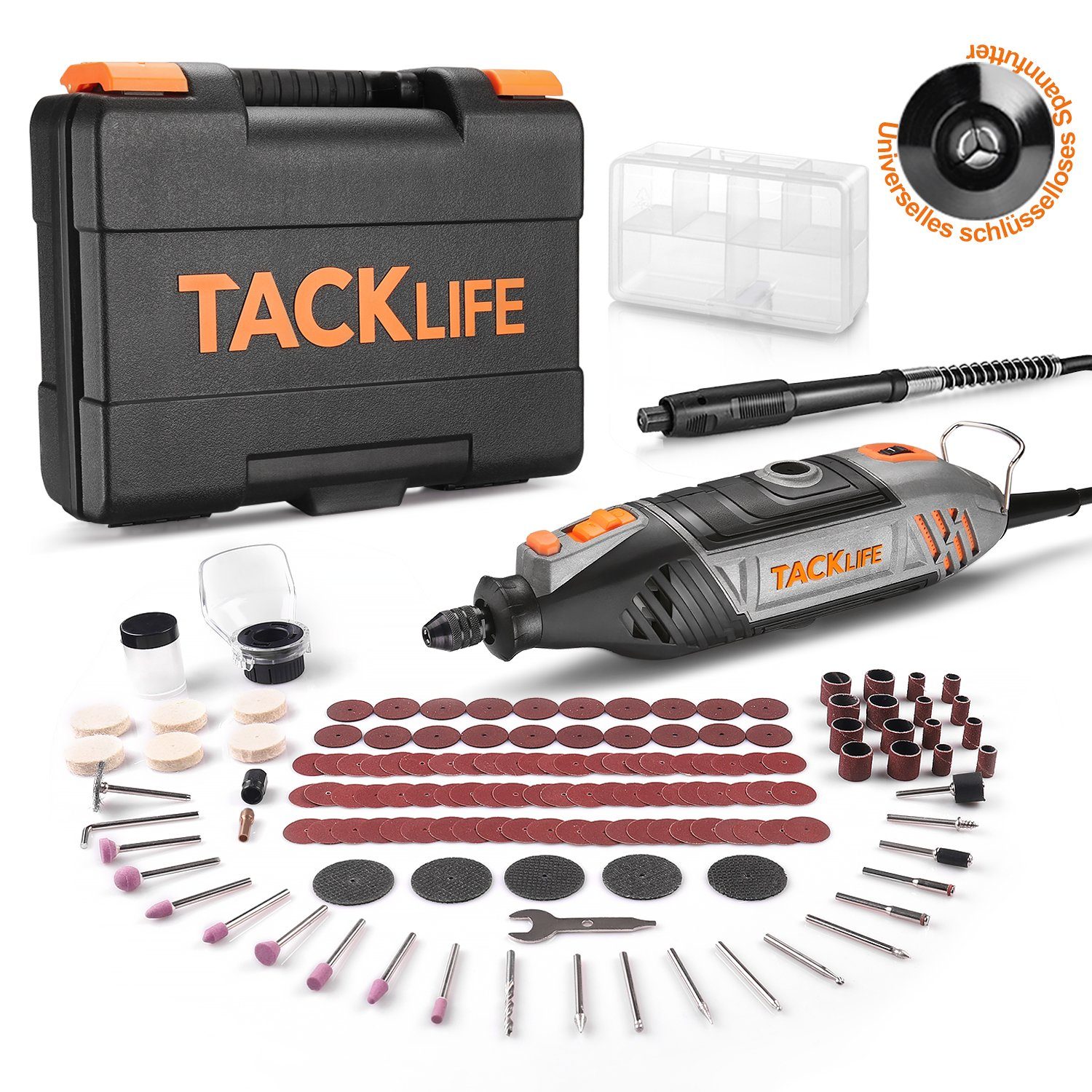 TACKLIFE Elektro-Multifunktionswerkzeug, Rotationswerkzeug 135W 150 Zubehöre