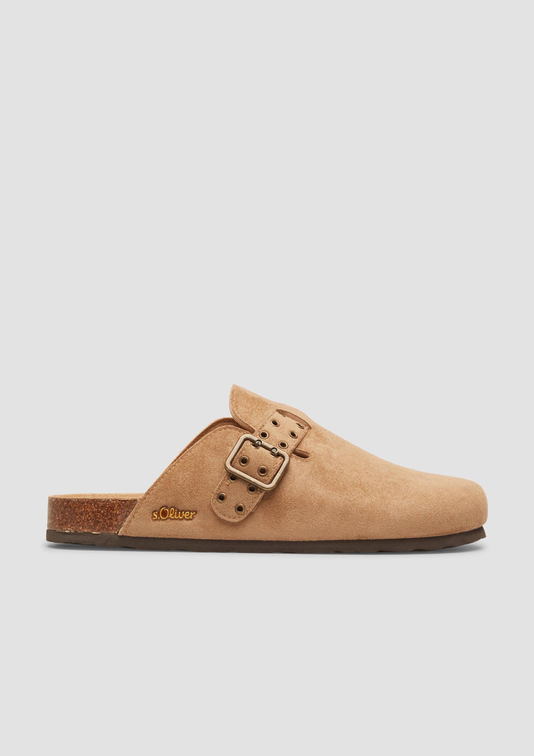 s.Oliver Pantoletten Slipper Pantoletten in Veloursleder-Optik mit Nieten
