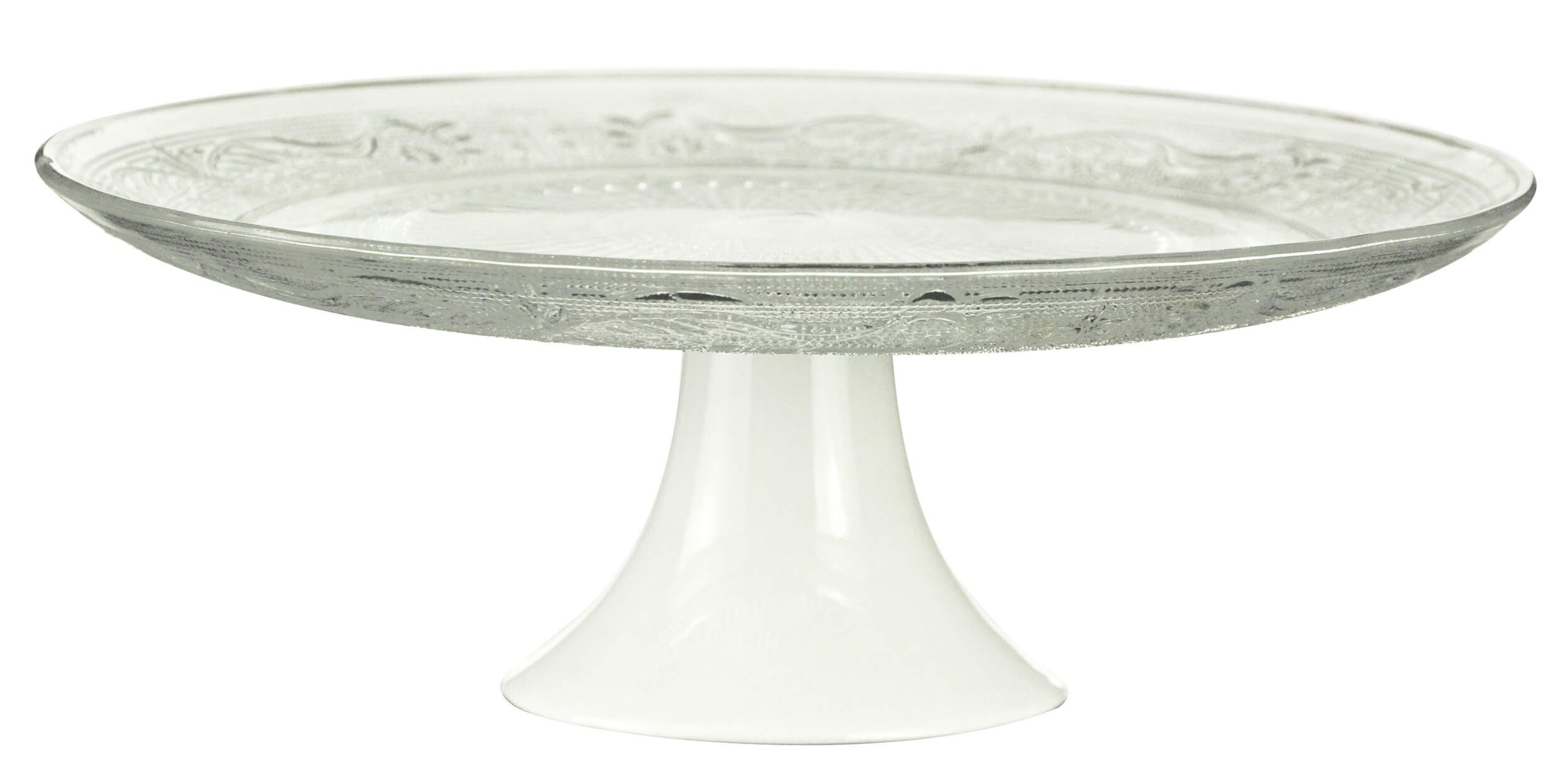 Sendez Kuchenplatte Kuchenplatte mit Relief Ø29cm Tortenplatte Tortenständer Servierplatte, Glas – Bild 4 von 5