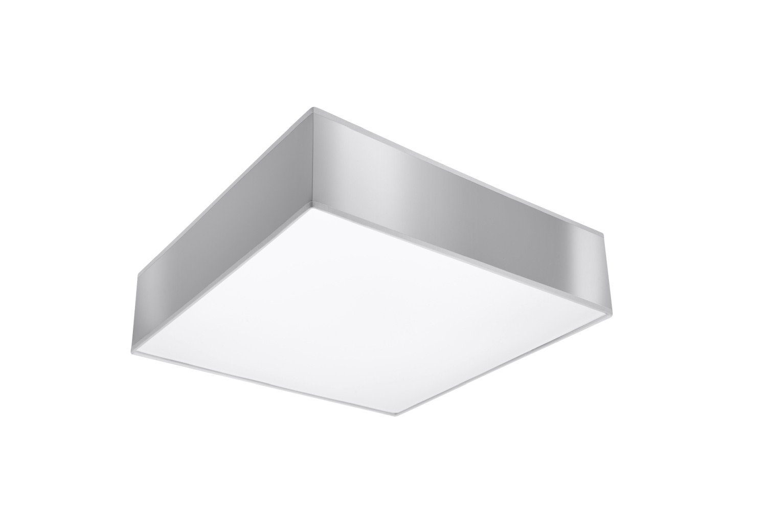 Licht-Erlebnisse Deckenleuchte MITRAS, ohne Leuchtmittel, Deckenlampe Grau 2-flmg  modern schick eckig Küche Flur Esszimmer