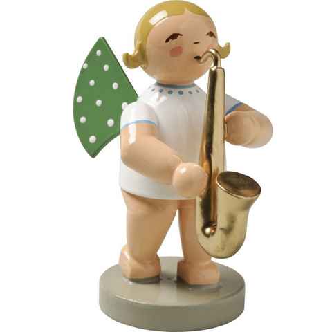 Wendt & Kühn Weihnachtsfigur Engel mit Saxophon 650/54, Haarfarbe zufällig blond oder braunhaarig