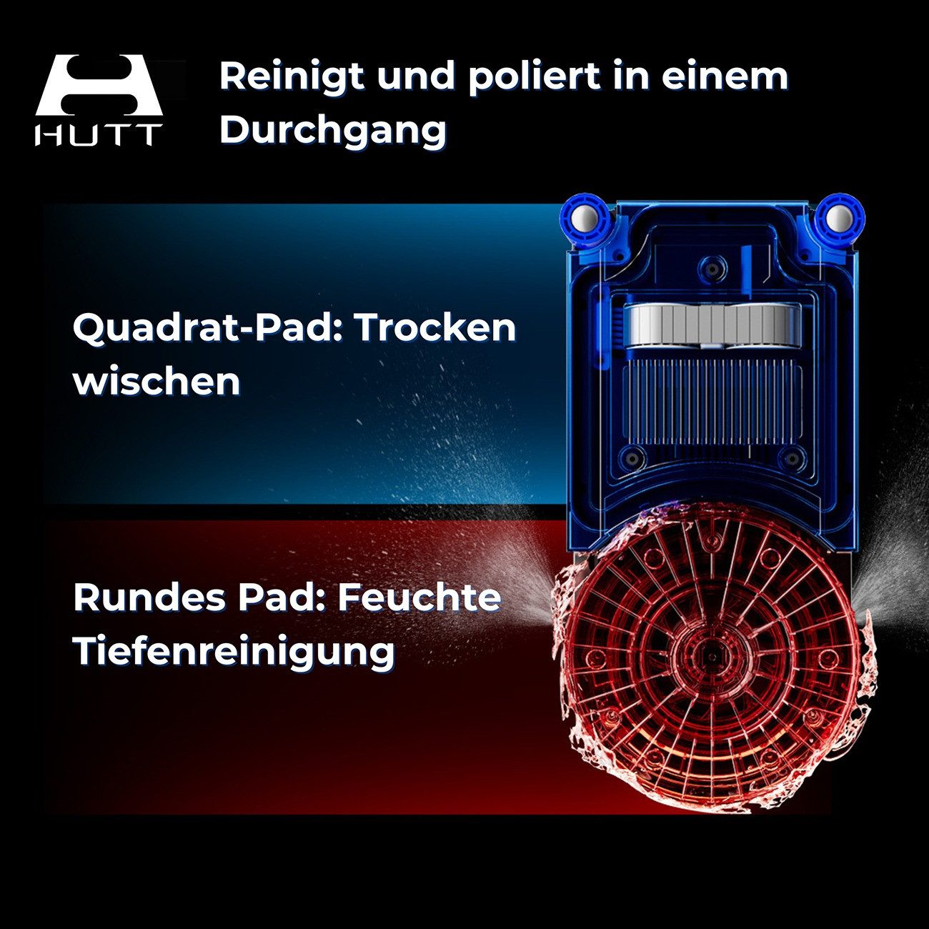 HUTT Fensterputzroboter 10, Dual-Modus-Reinigung (eckig & rund)