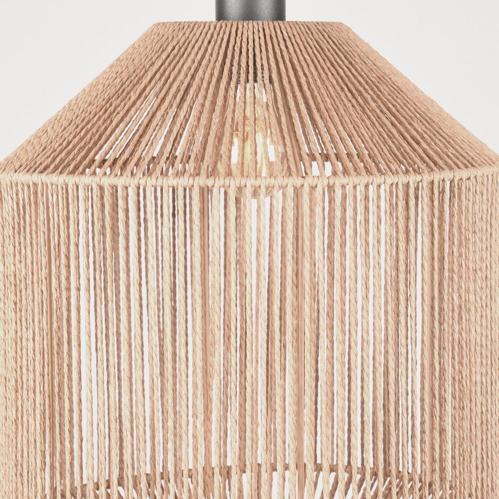 famlights Hängeleuchte, Pendelleuchte keine Jute Hjördis E27, Leuchtmittel Hängeleuchte, Pendelleuchte Pendellampe, Nein, Braun in Angabe, aus enthalten: warmweiss