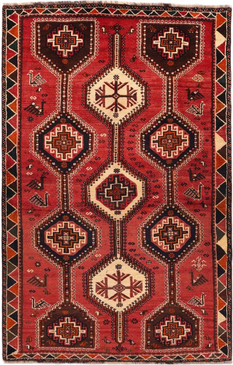 Orientteppich Shiraz 128x268 Handgeknüpfter Orientteppich / Perserteppich Läufer, Nain Trading, rechteckig, Höhe: 10 mm