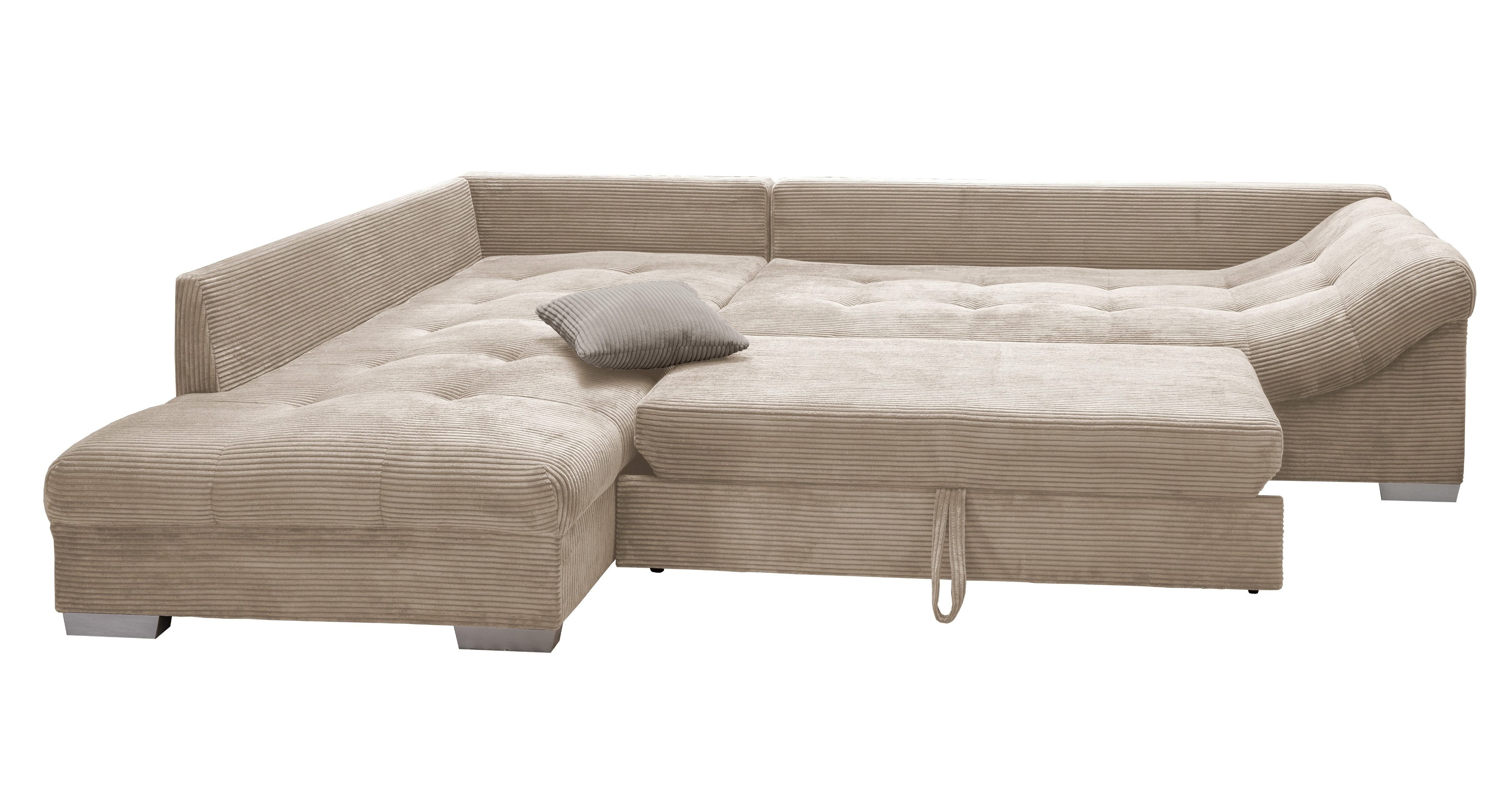 luma-home Ecksofa 17204, mit Bettfunktion B298/T202/H84 cm, Liegefläche 154 günstig online kaufen