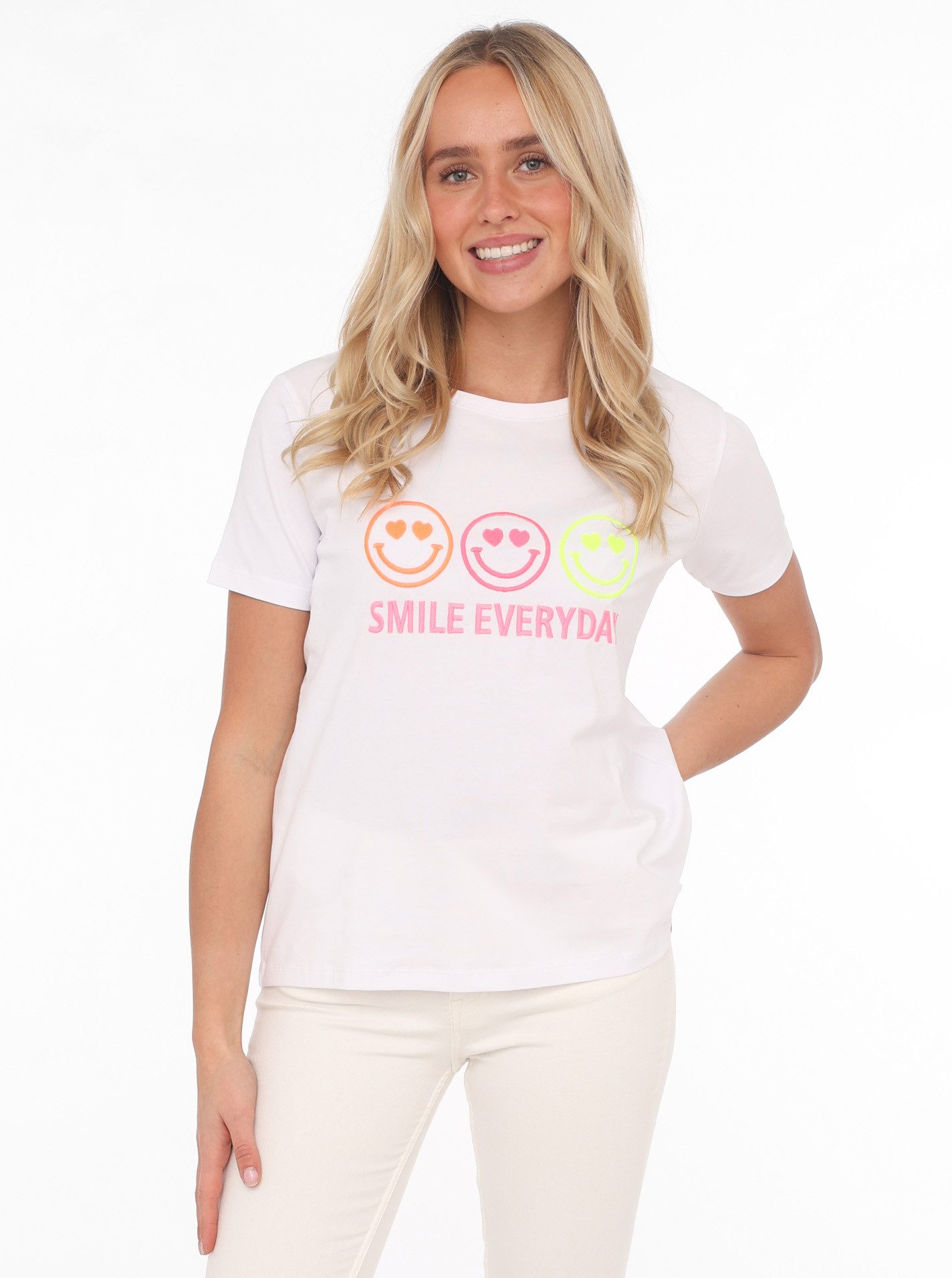Zwillingsherz T-Shirt "Smile everyday" mit motivierendem günstig online kaufen