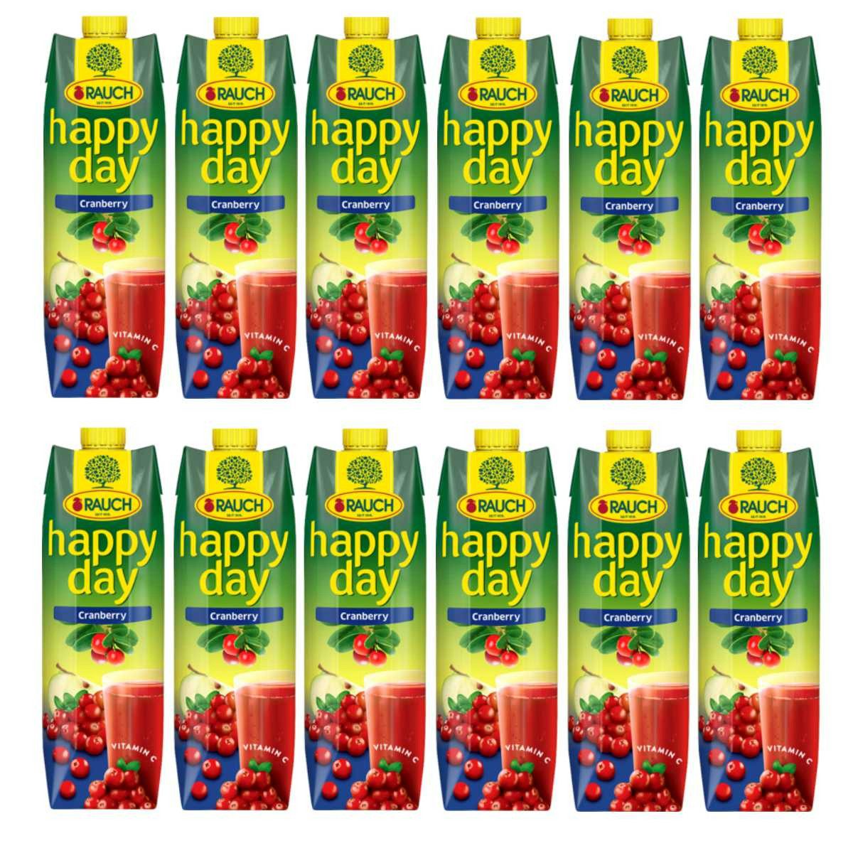 Rauch Fruchtsäfte Saft, Rauch Happy Day Cranberrykonzentrat Apfelkonzentrat 1000ml 12er Pack