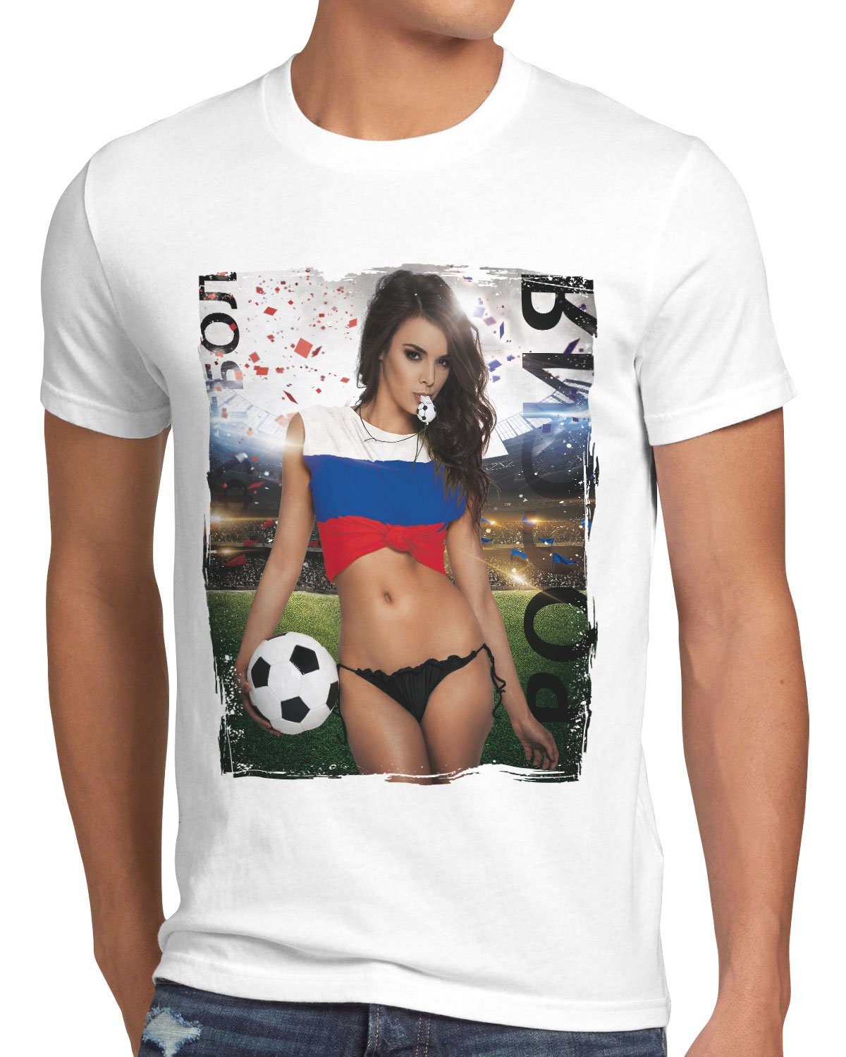 Soccer 2022 Weiss Fußball Herren Girl Deutschland Print-Shirt EM Trikot Germany T-Shirt style3